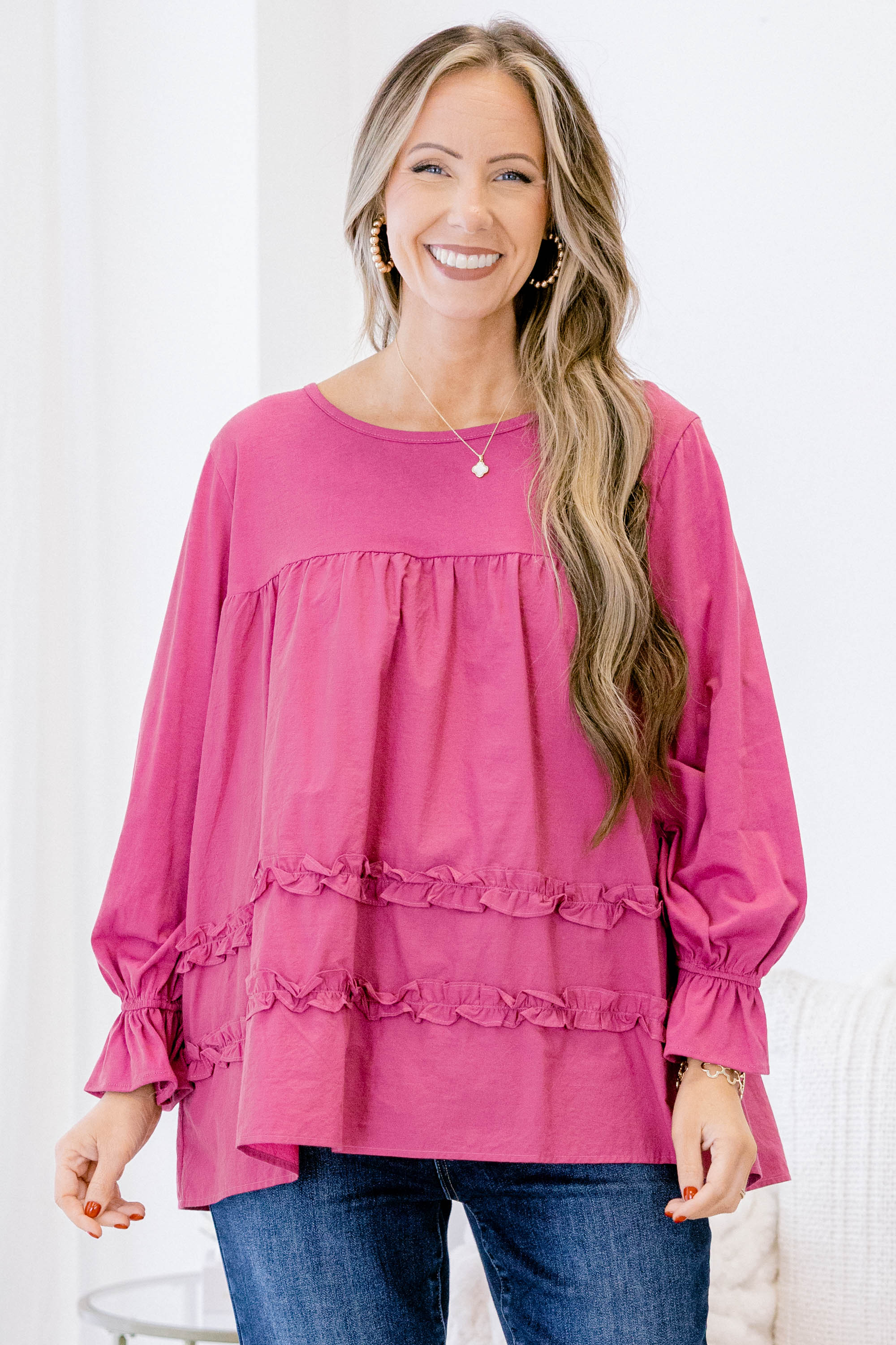 Set For Success Top, Magenta