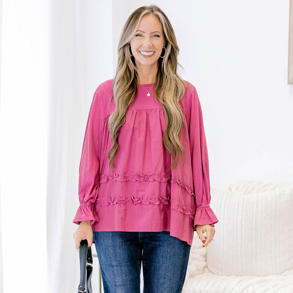 Set For Success Top, Magenta