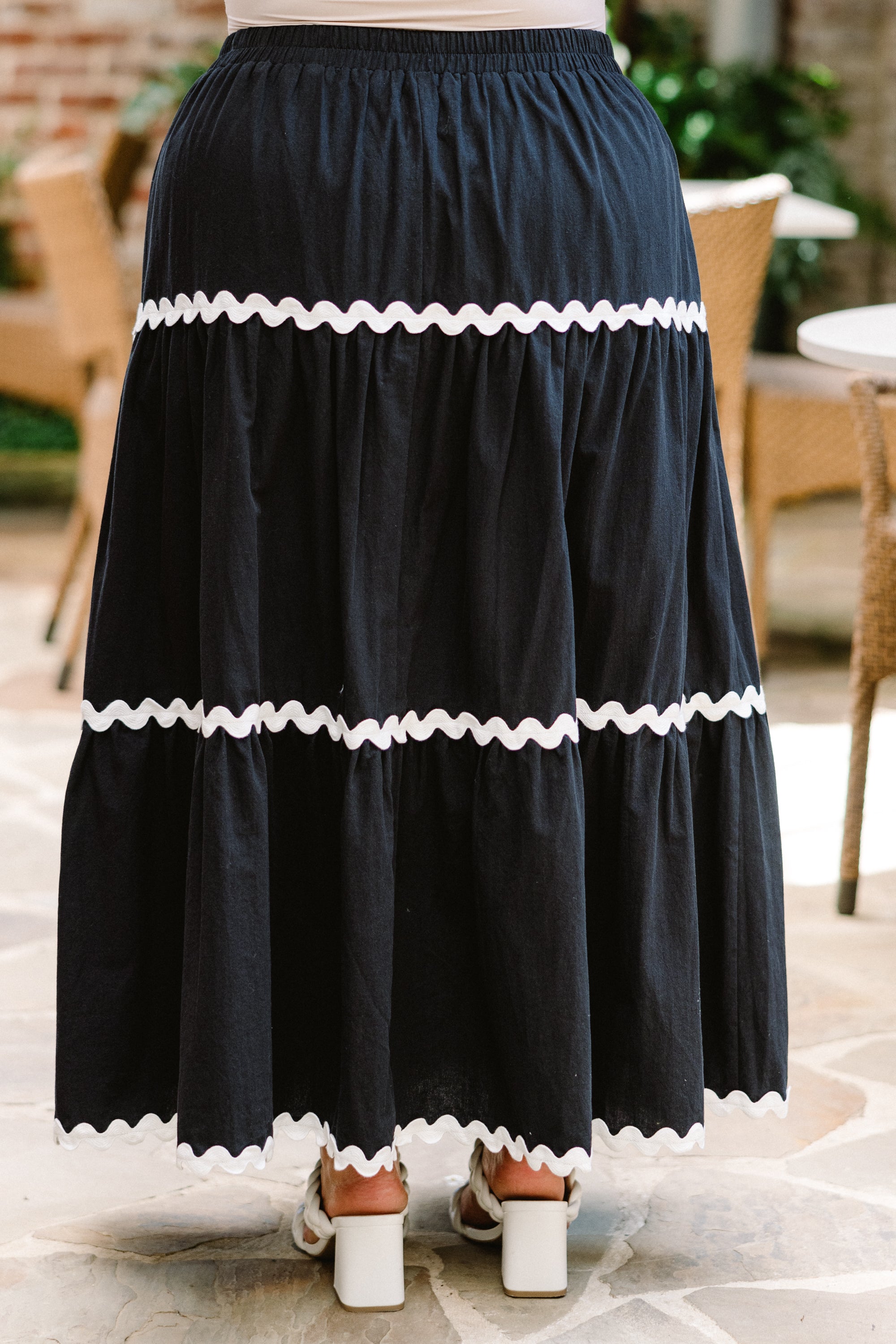 Shared Feelings Maxi Skirt, Black-Ivory
