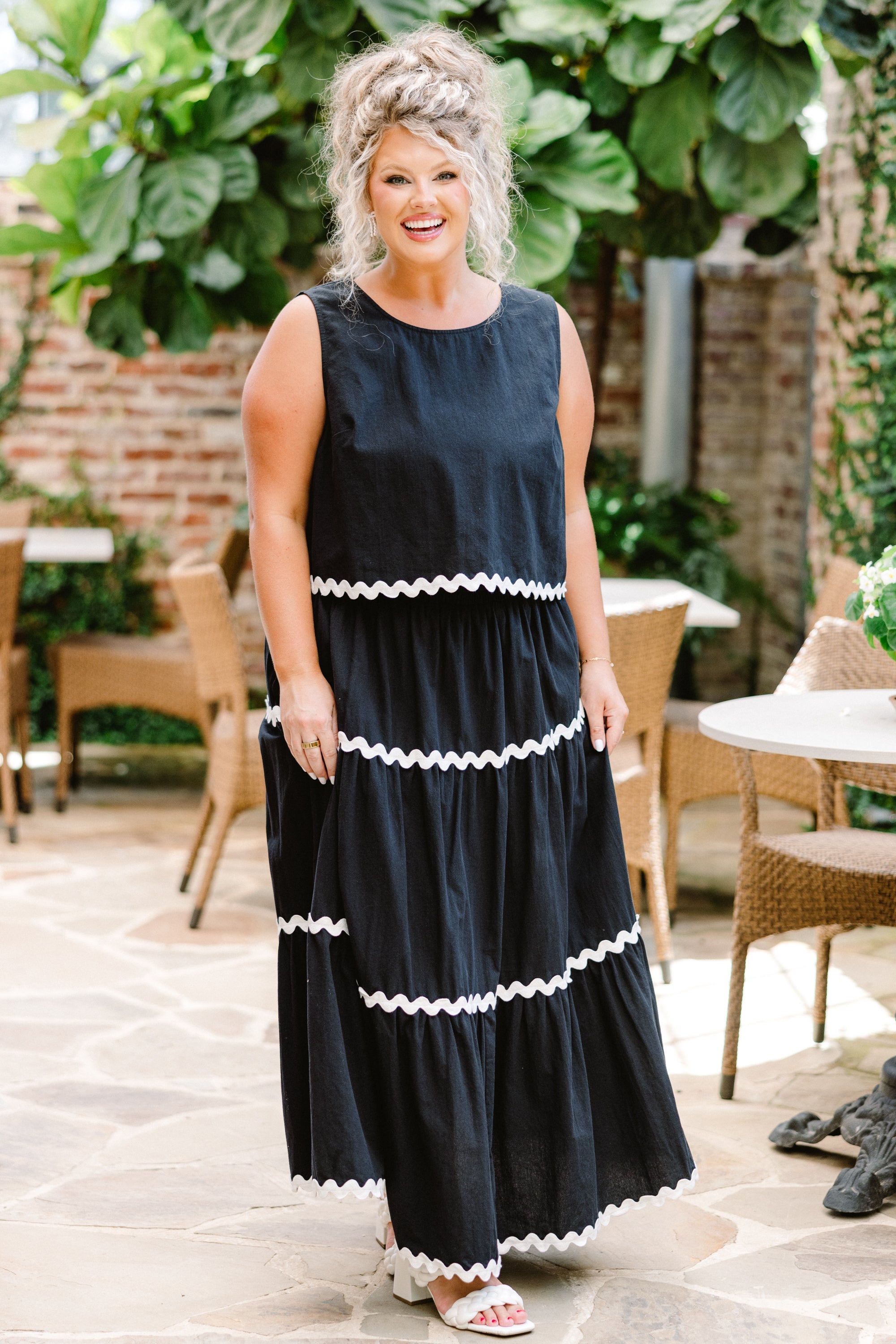 Shared Feelings Maxi Skirt, Black-Ivory