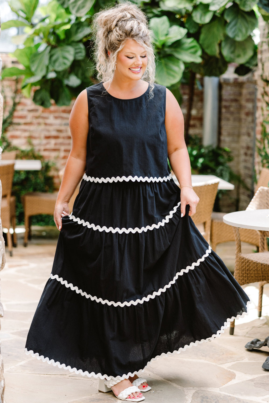 Shared Feelings Maxi Skirt, Black-Ivory