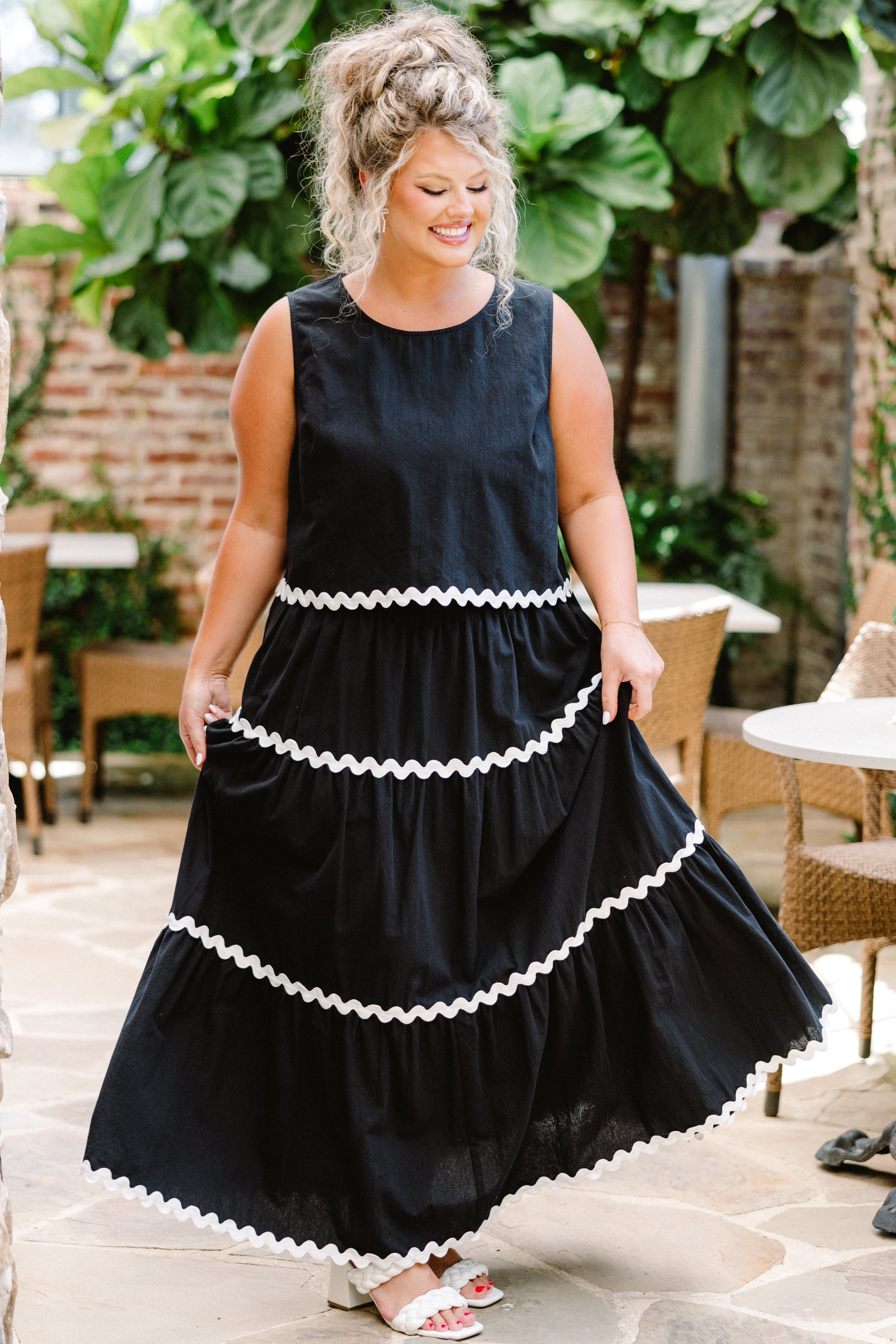 Shared Feelings Maxi Skirt, Black-Ivory