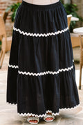 Shared Feelings Maxi Skirt, Black-Ivory