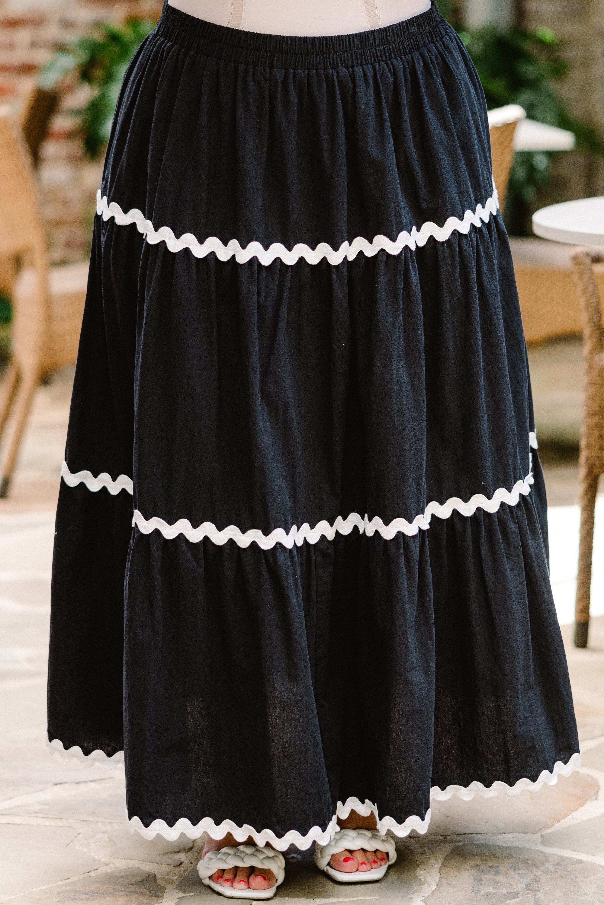 Shared Feelings Maxi Skirt, Black-Ivory