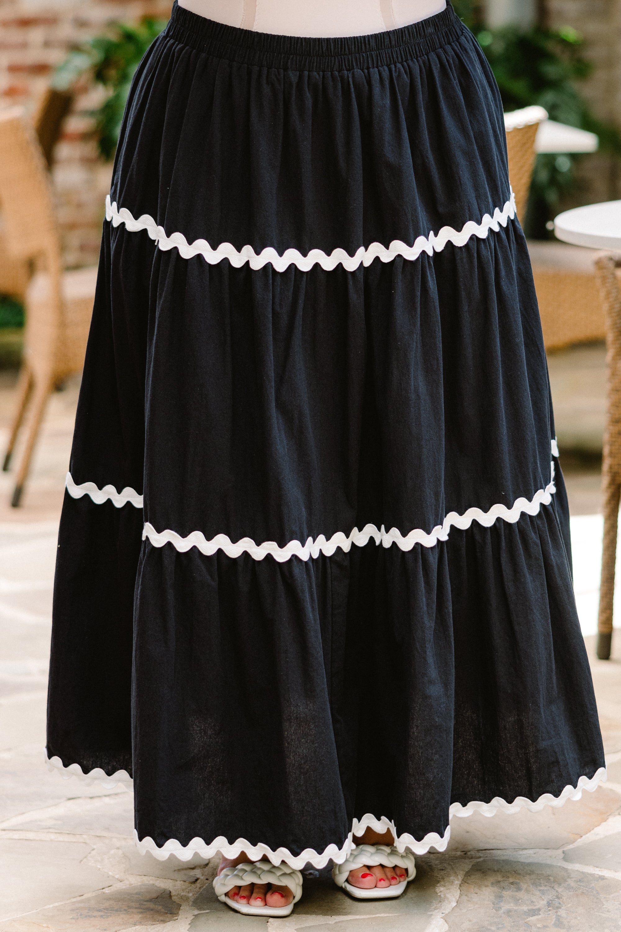 Shared Feelings Maxi Skirt, Black-Ivory