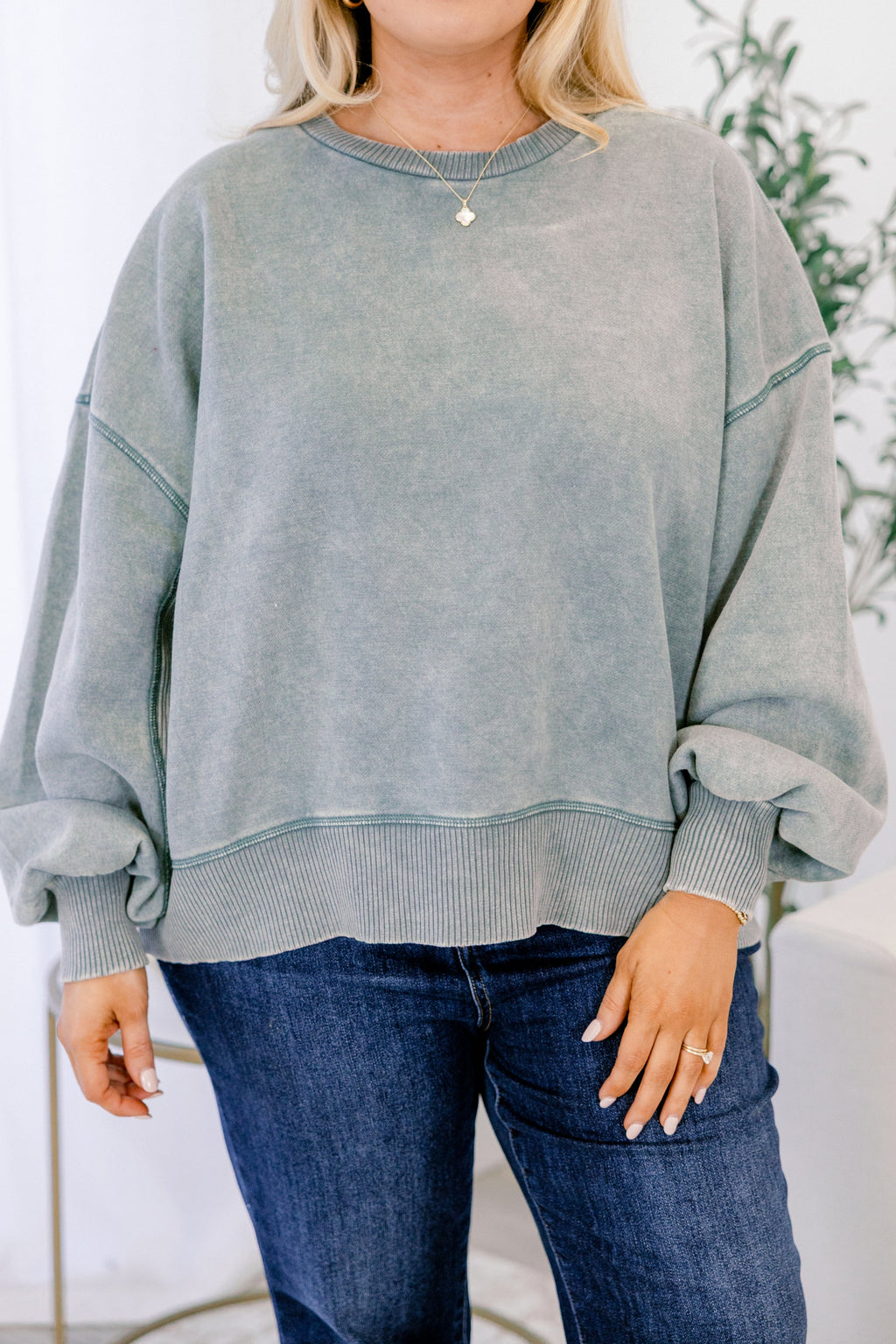 She Got Away Pullover, Ash Jade