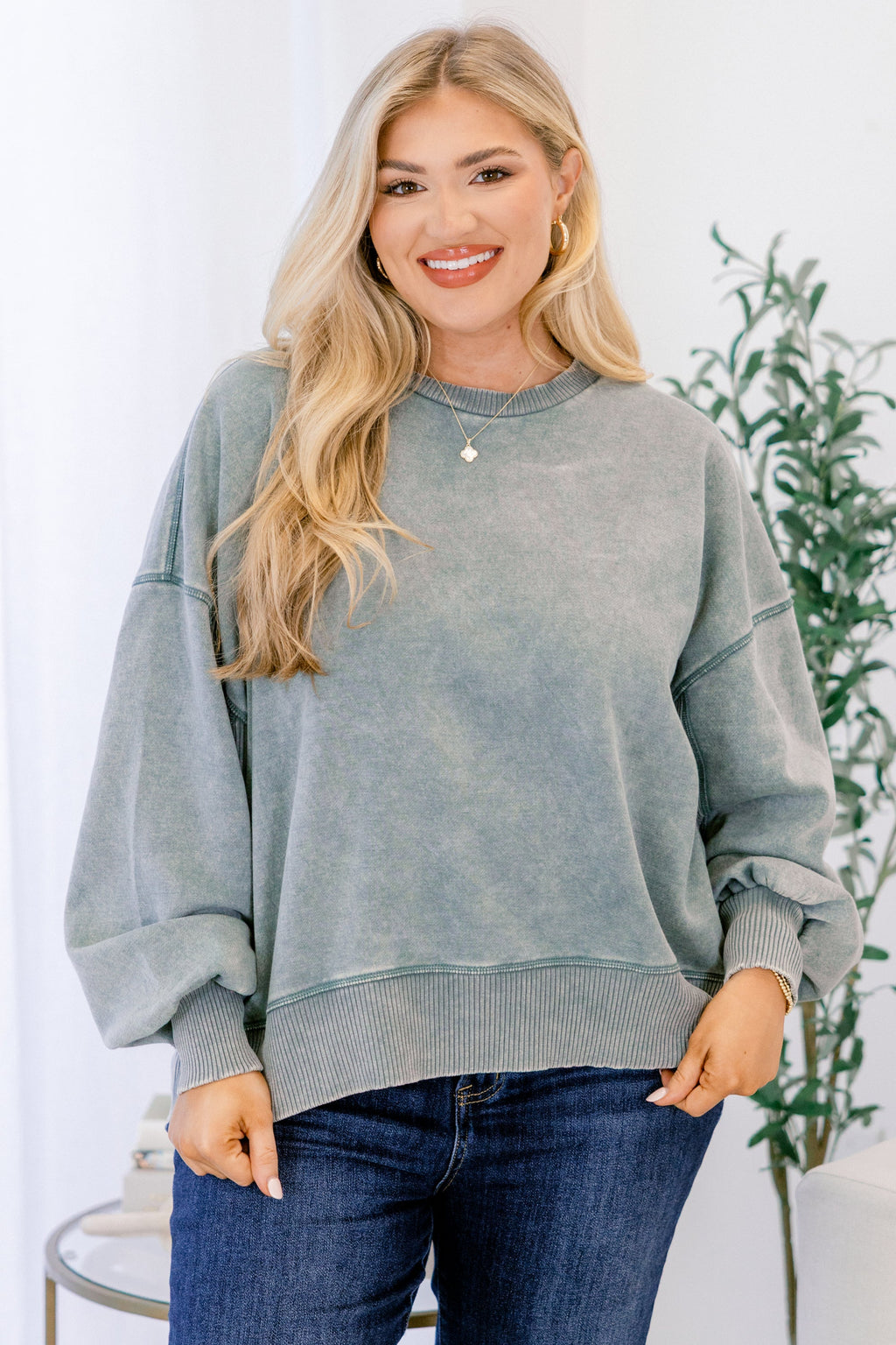 She Got Away Pullover, Ash Jade