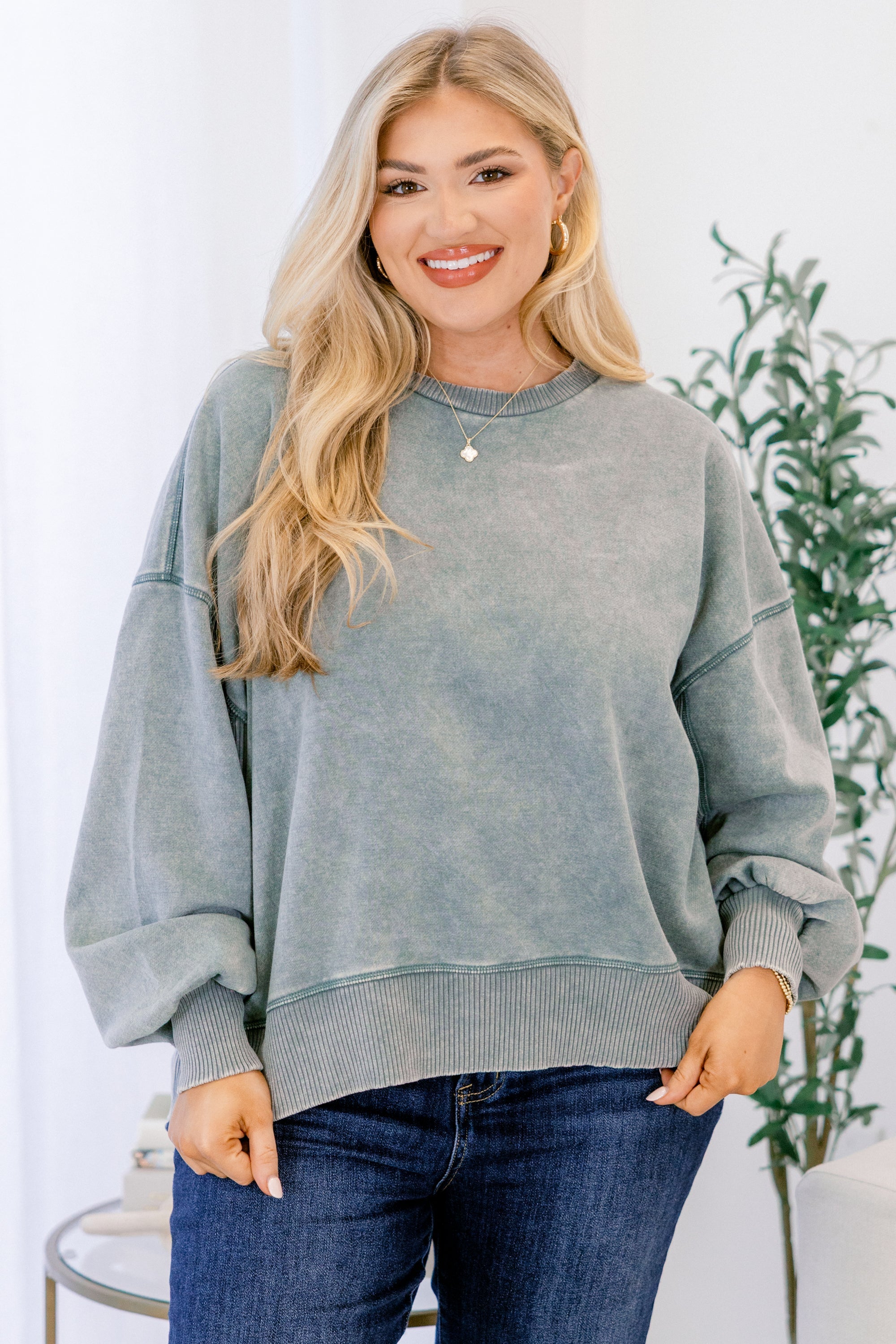 She Got Away Pullover, Ash Jade