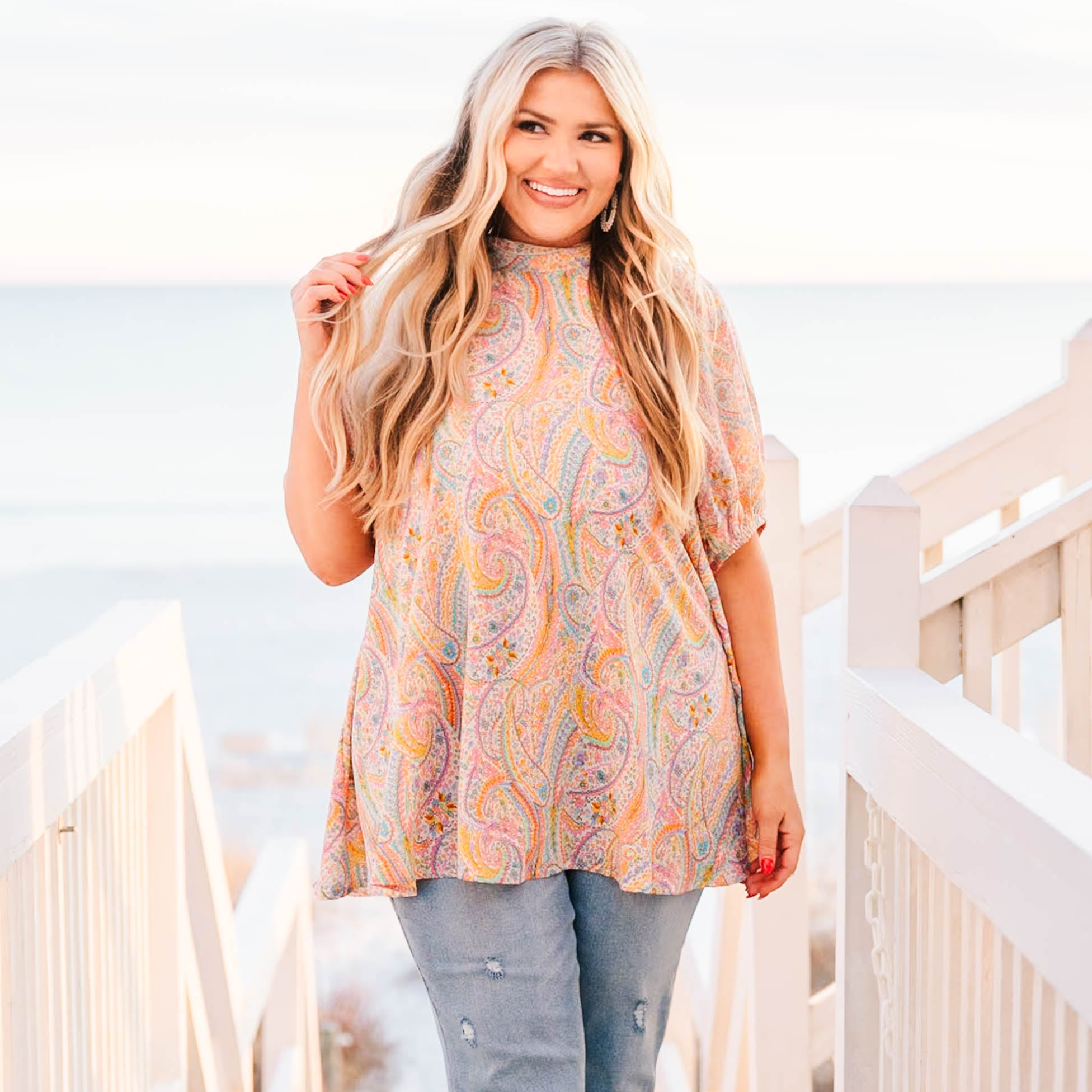 She's Too Much Fun Top, Orange Combo