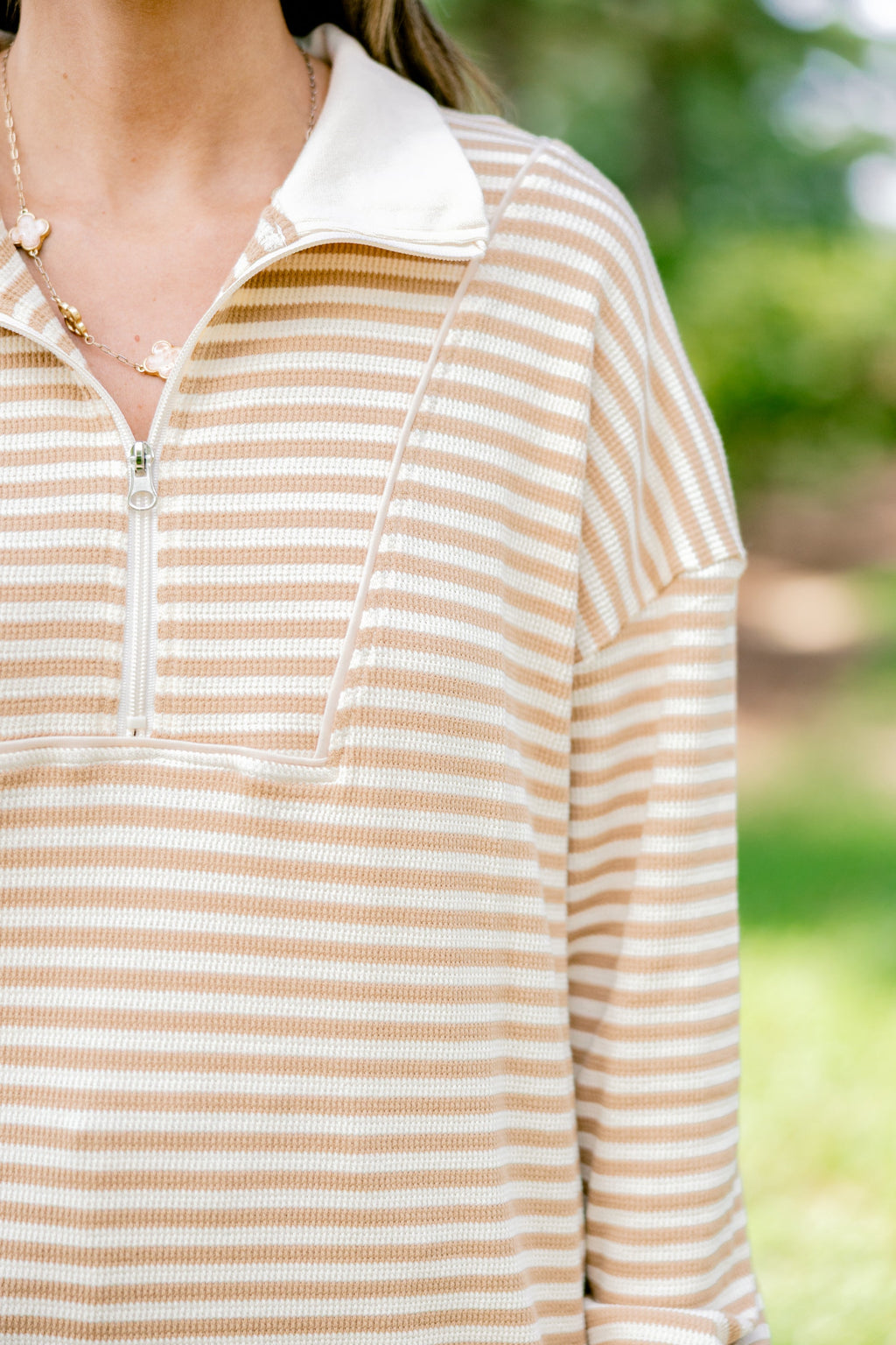 She's An Academic Pullover, Brown-Cream