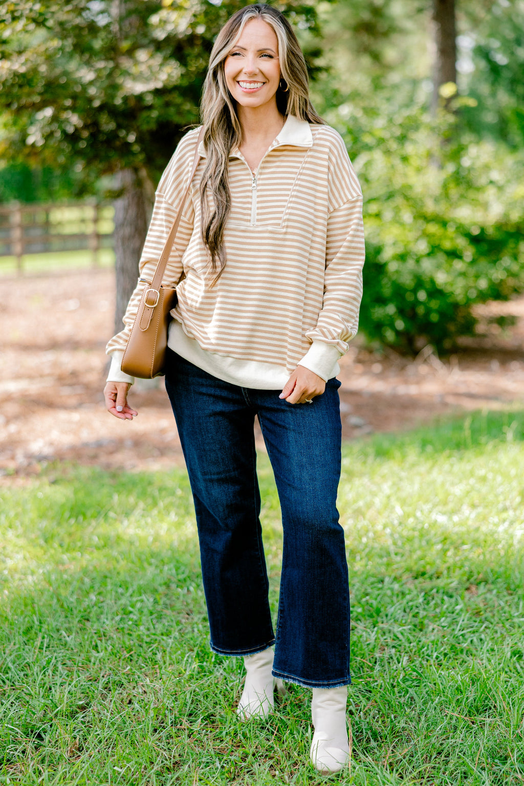 She's An Academic Pullover, Brown-Cream