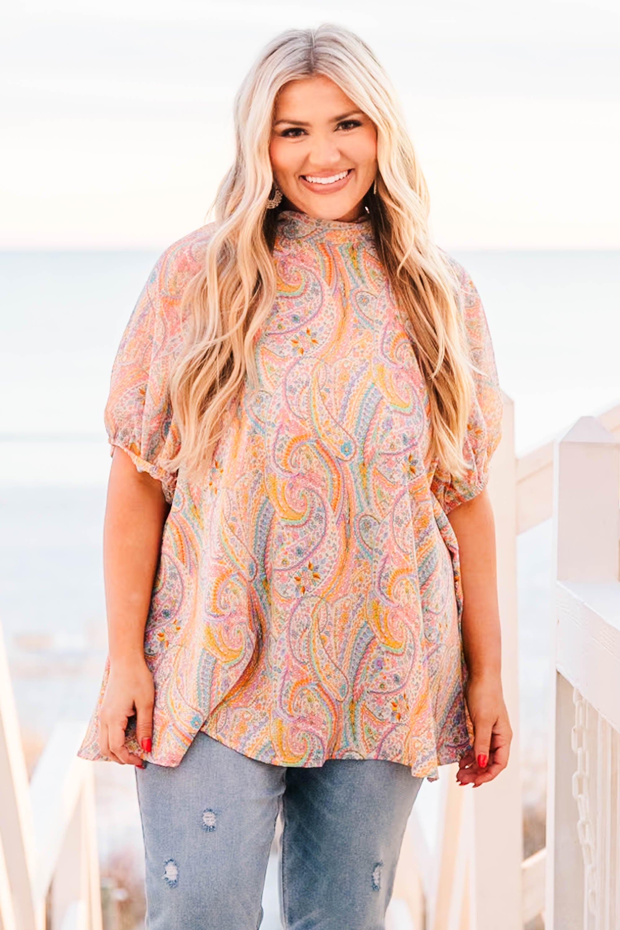 She's Too Much Fun Top, Orange Combo
