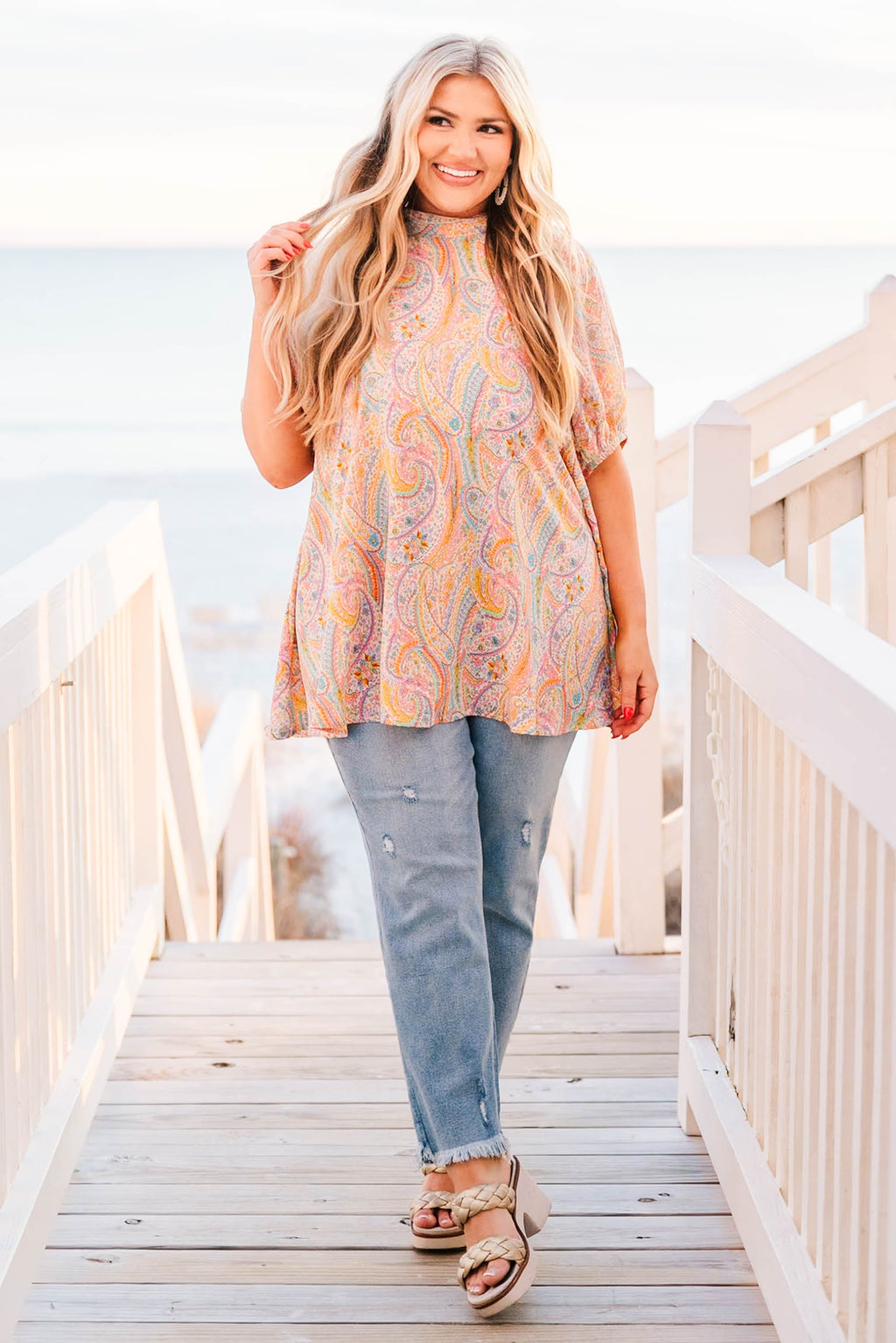 She's Too Much Fun Top, Orange Combo