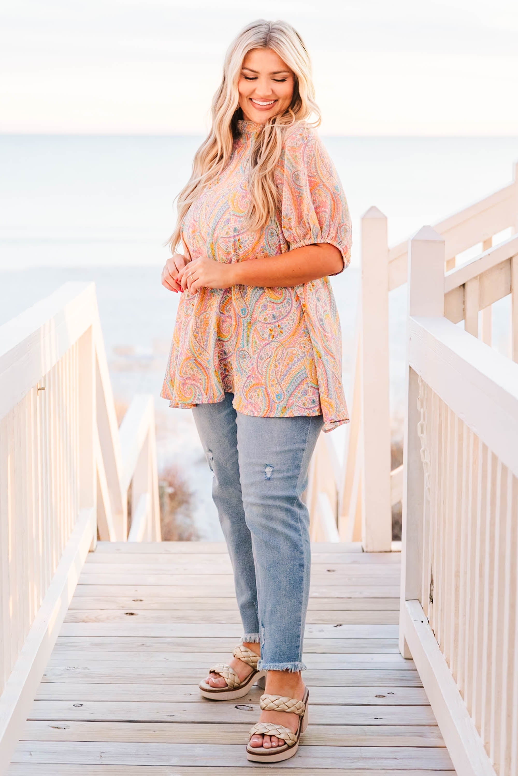 She's Too Much Fun Top, Orange Combo