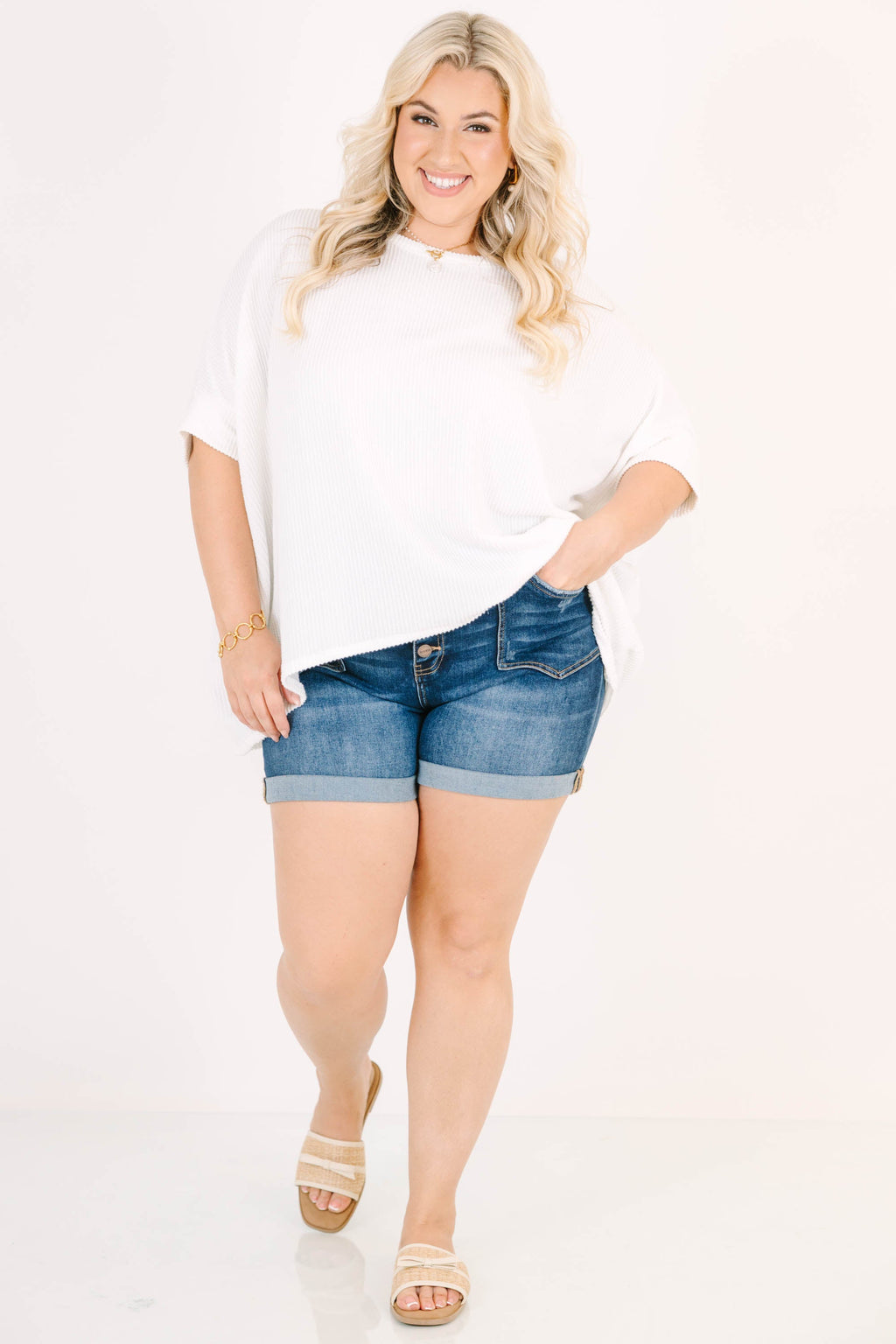 Shine On Shorts, Dark Wash