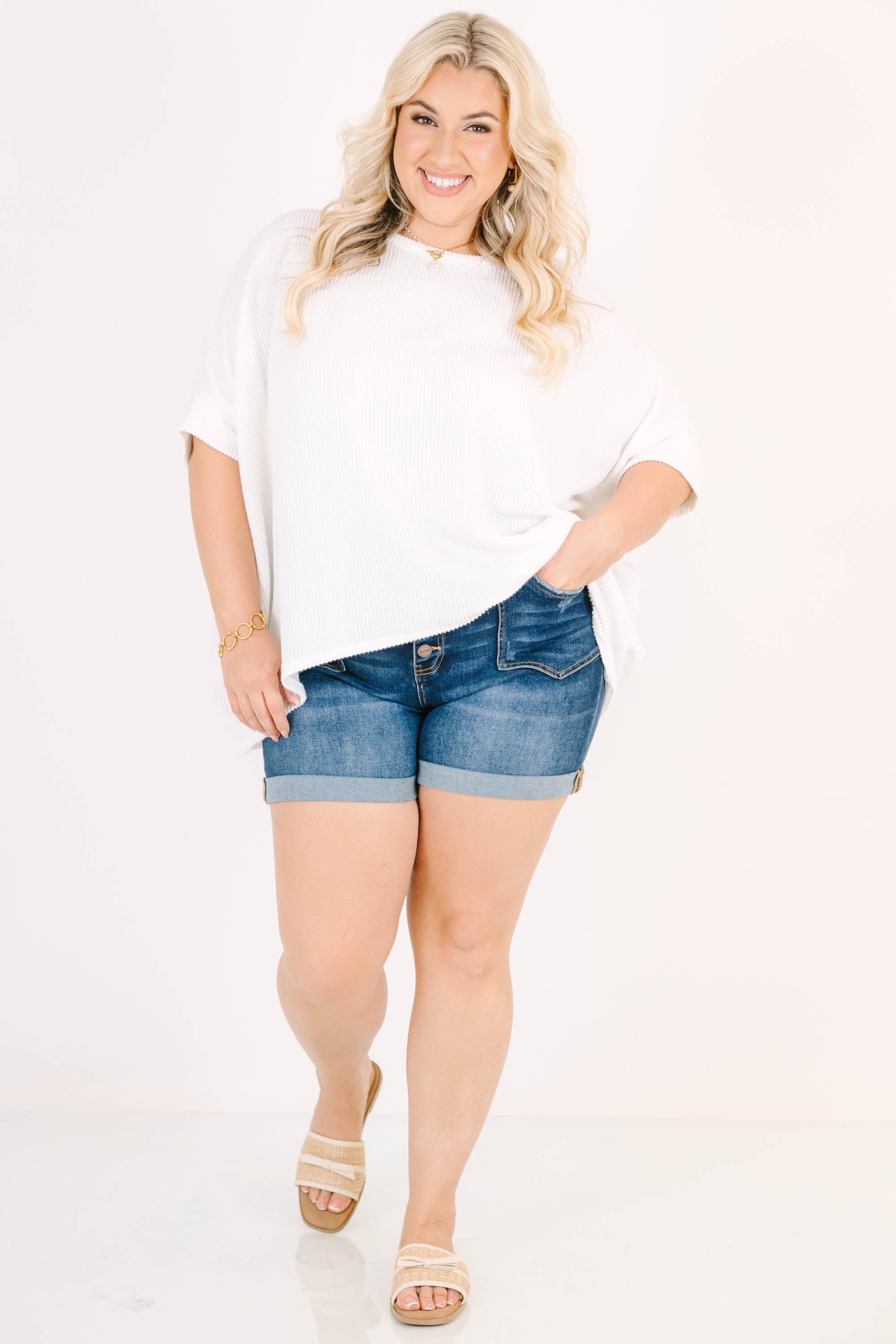 Shine On Shorts, Dark Wash