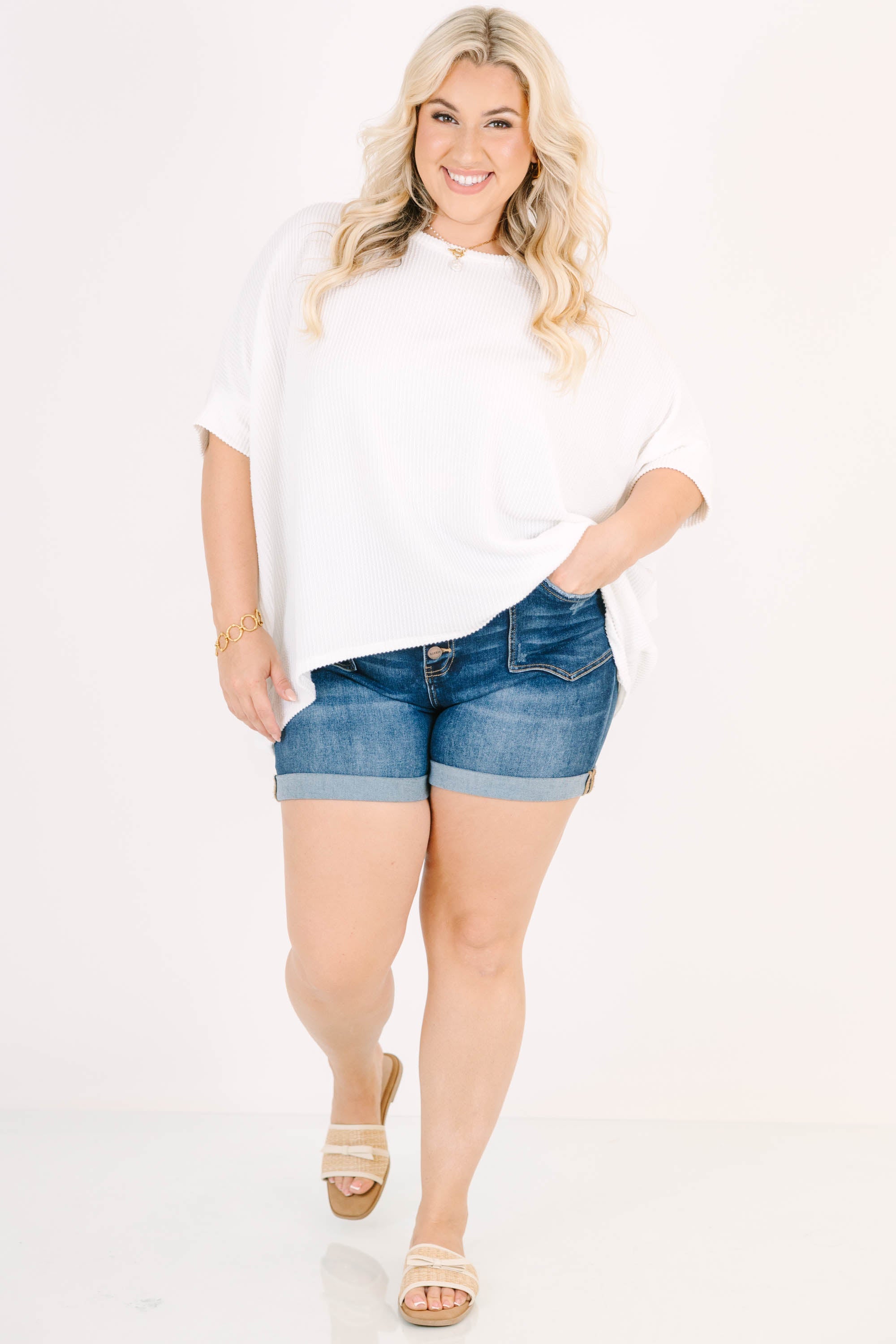 Shine On Shorts, Dark Wash