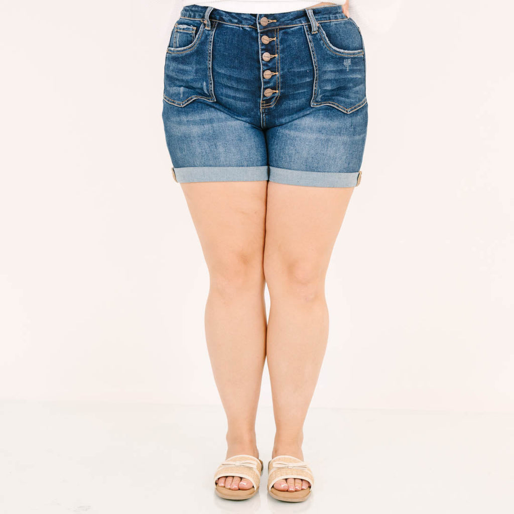 Shine On Shorts, Dark Wash
