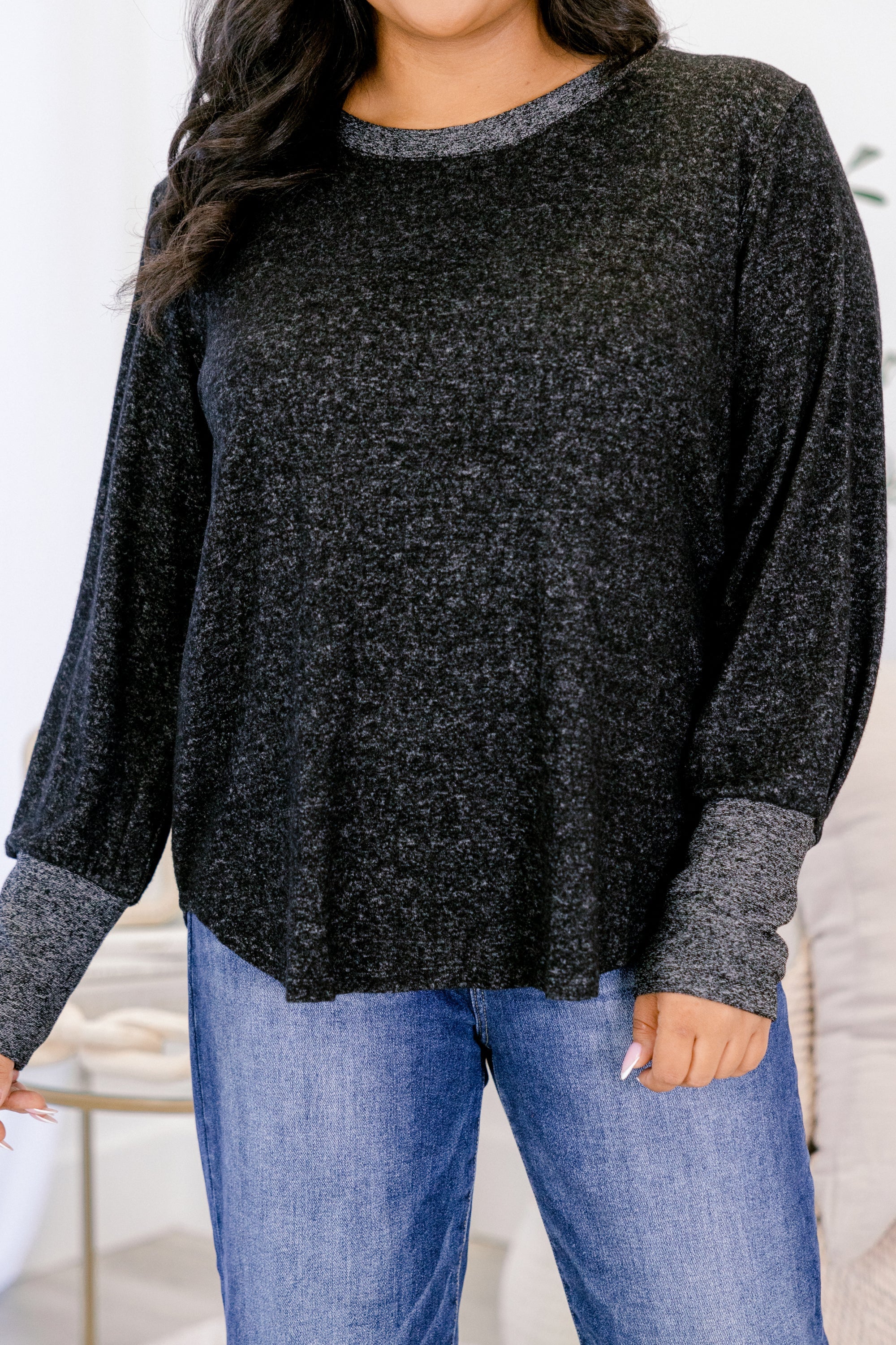Shining Memories Top, Heather Black