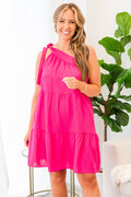 Shoulder To Lean On Dress, Fuchsia