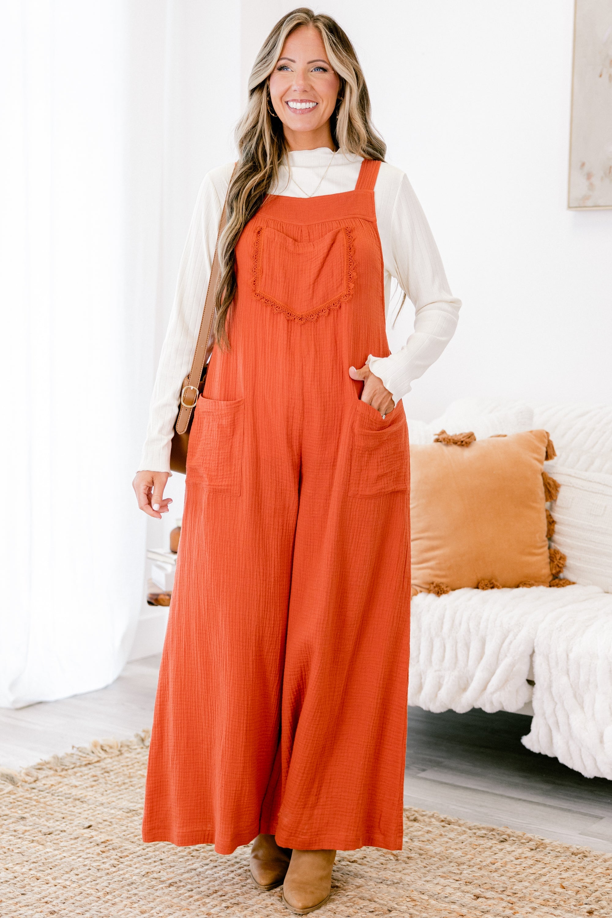 Signature Look Jumpsuit, Rust