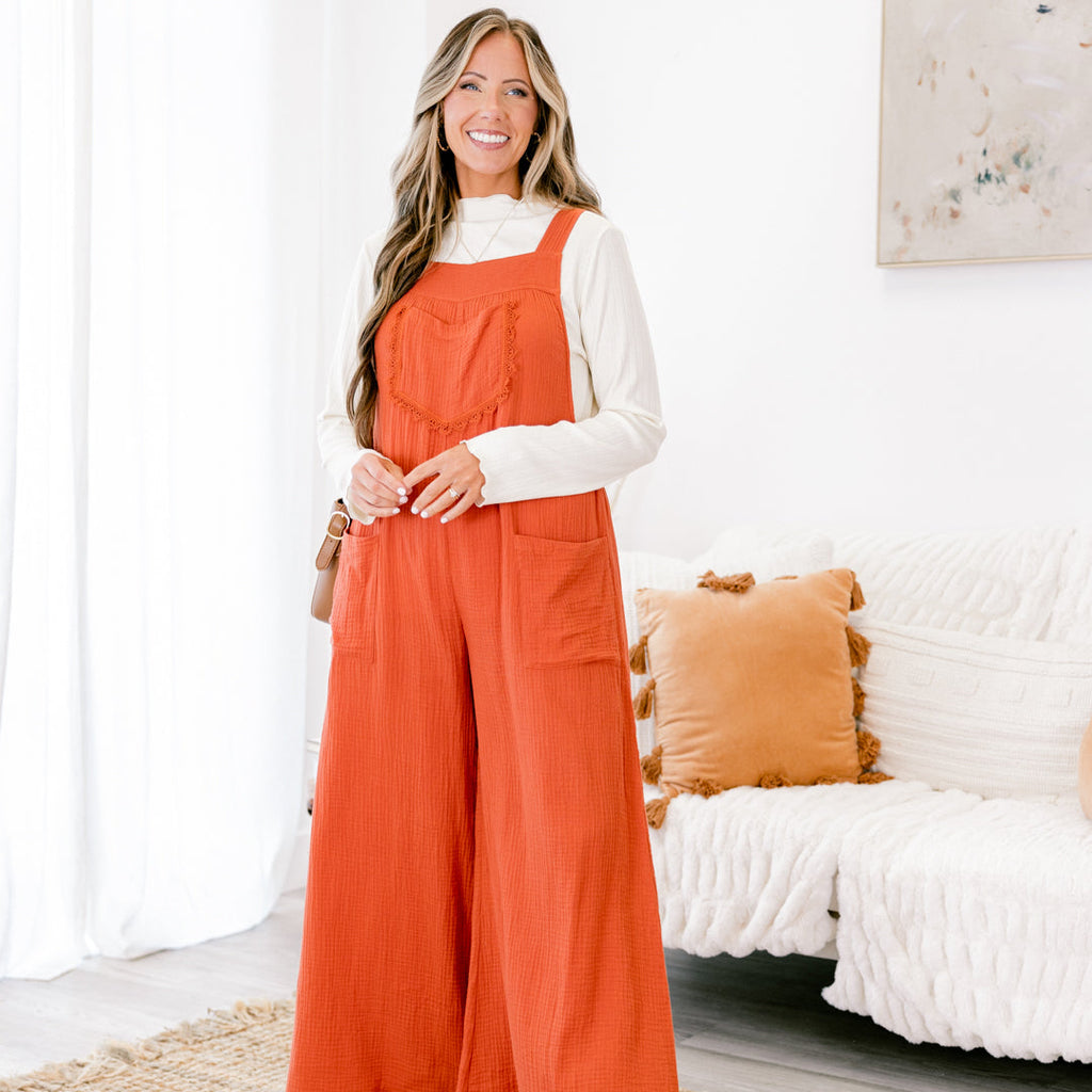 Signature Look Jumpsuit, Rust