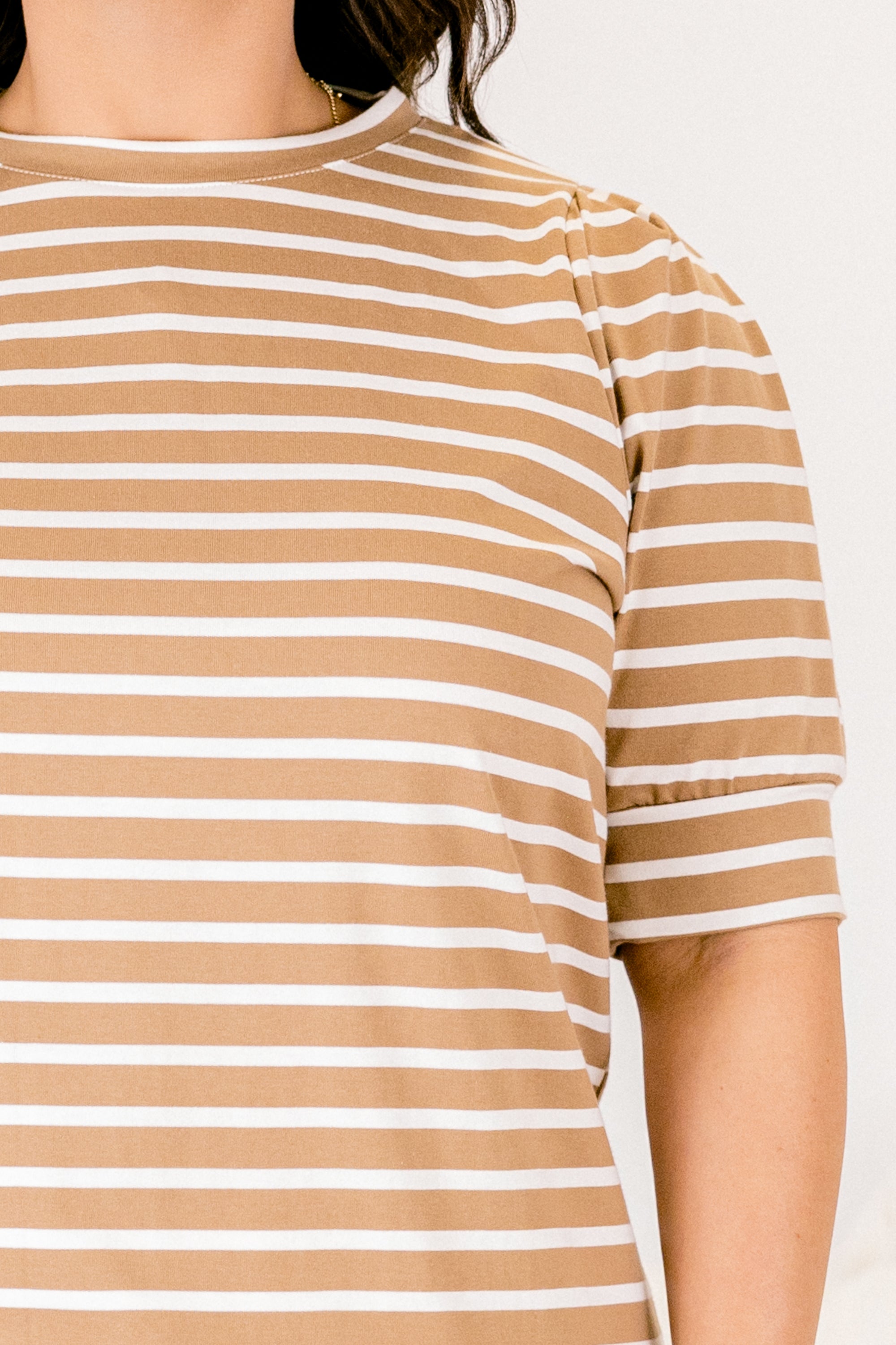 Signature Stripes Top, Mocha