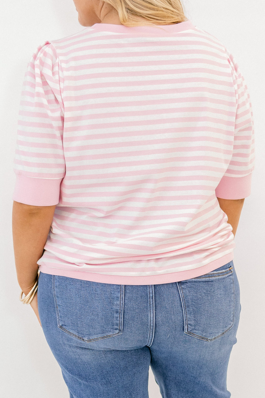 Signature Stripes Top, Pink-White