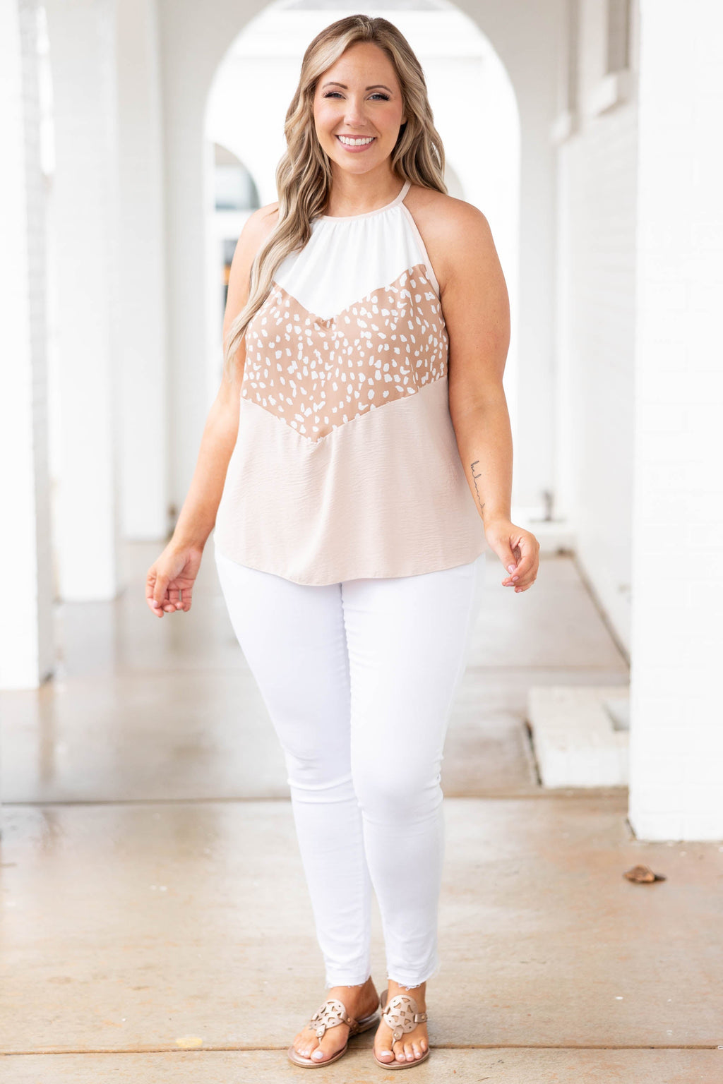 Simple Elegance Top, Taupe