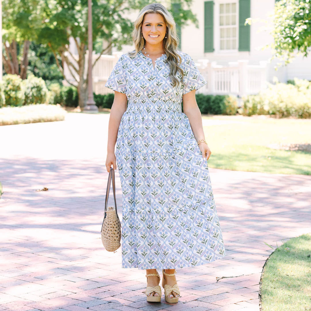 Simple Intentions Dress, Blue Mix
