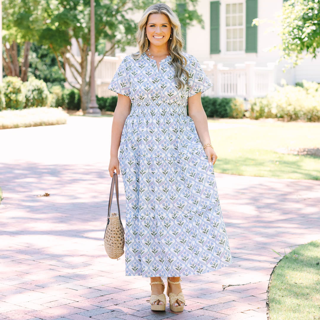 Simple Intentions Dress, Blue Mix