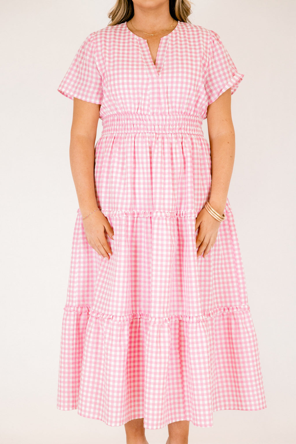 Simple Intentions Dress, Pink Gingham
