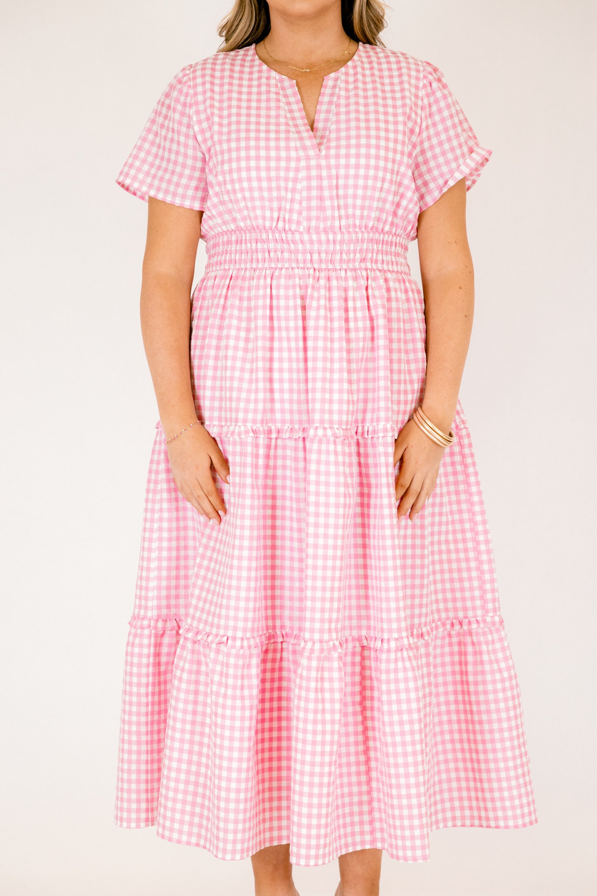 Simple Intentions Dress, Pink Gingham