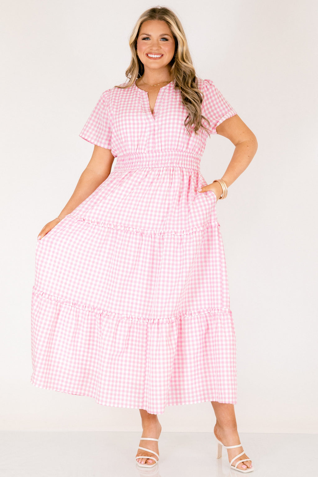 Simple Intentions Dress, Pink Gingham