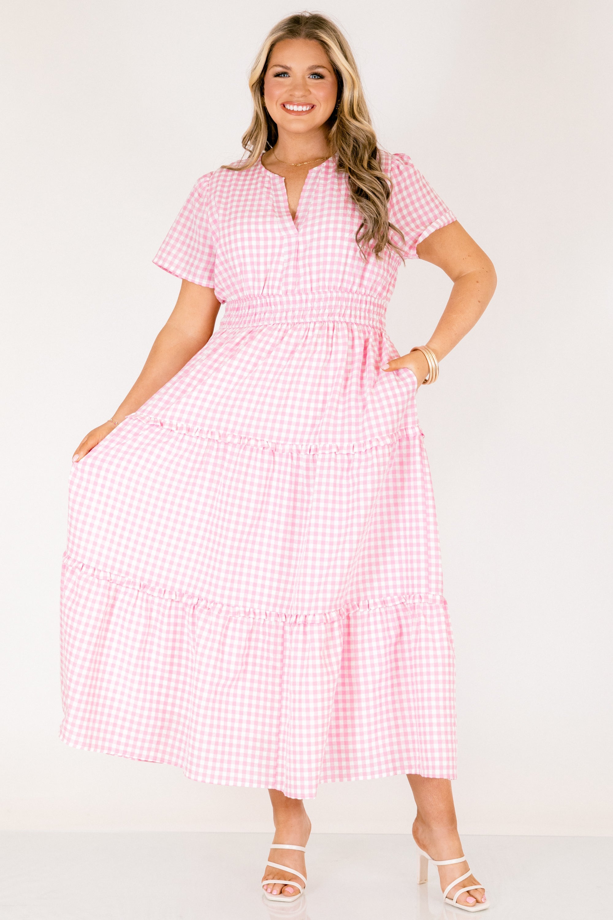 Simple Intentions Dress, Pink Gingham