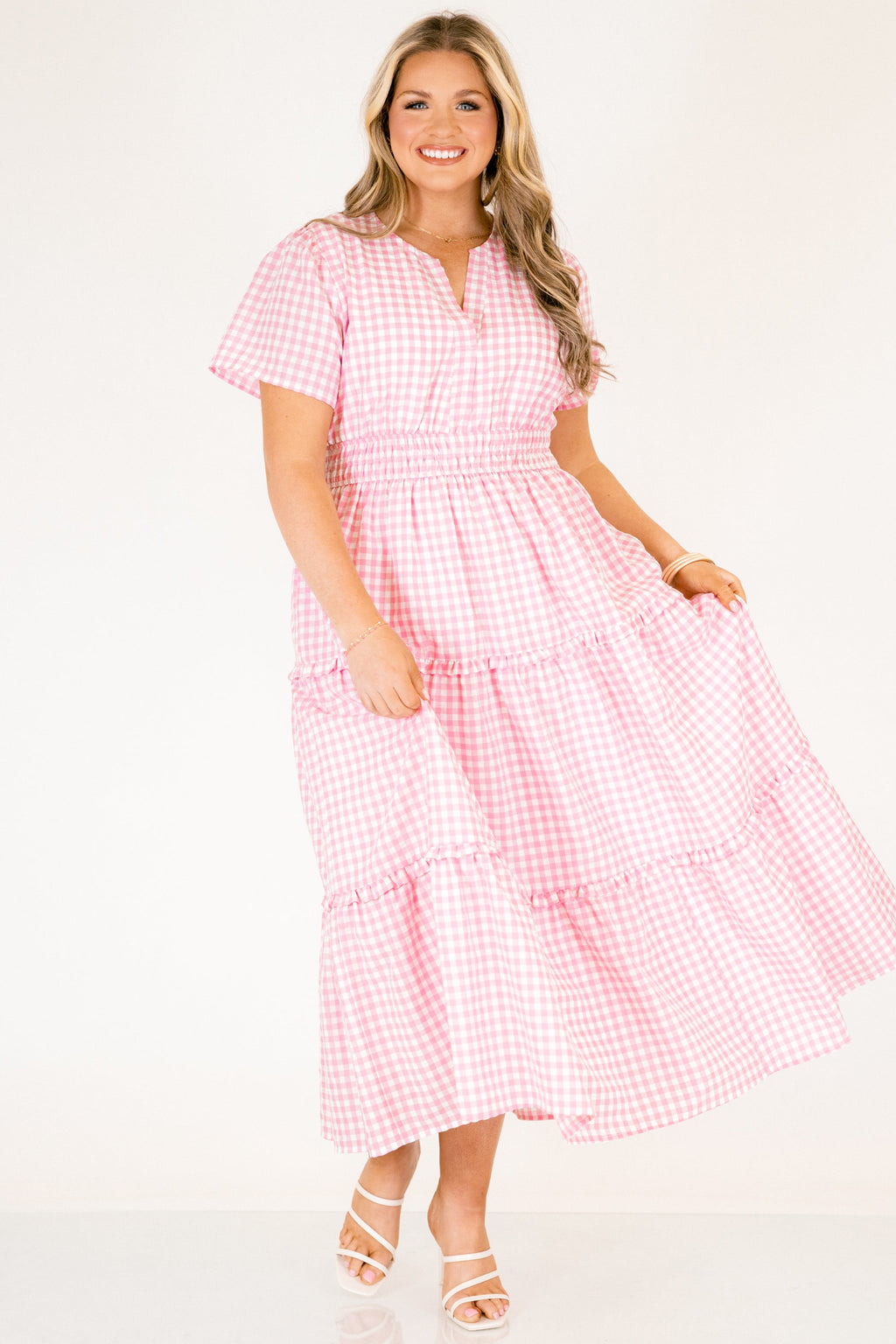 Simple Intentions Dress, Pink Gingham