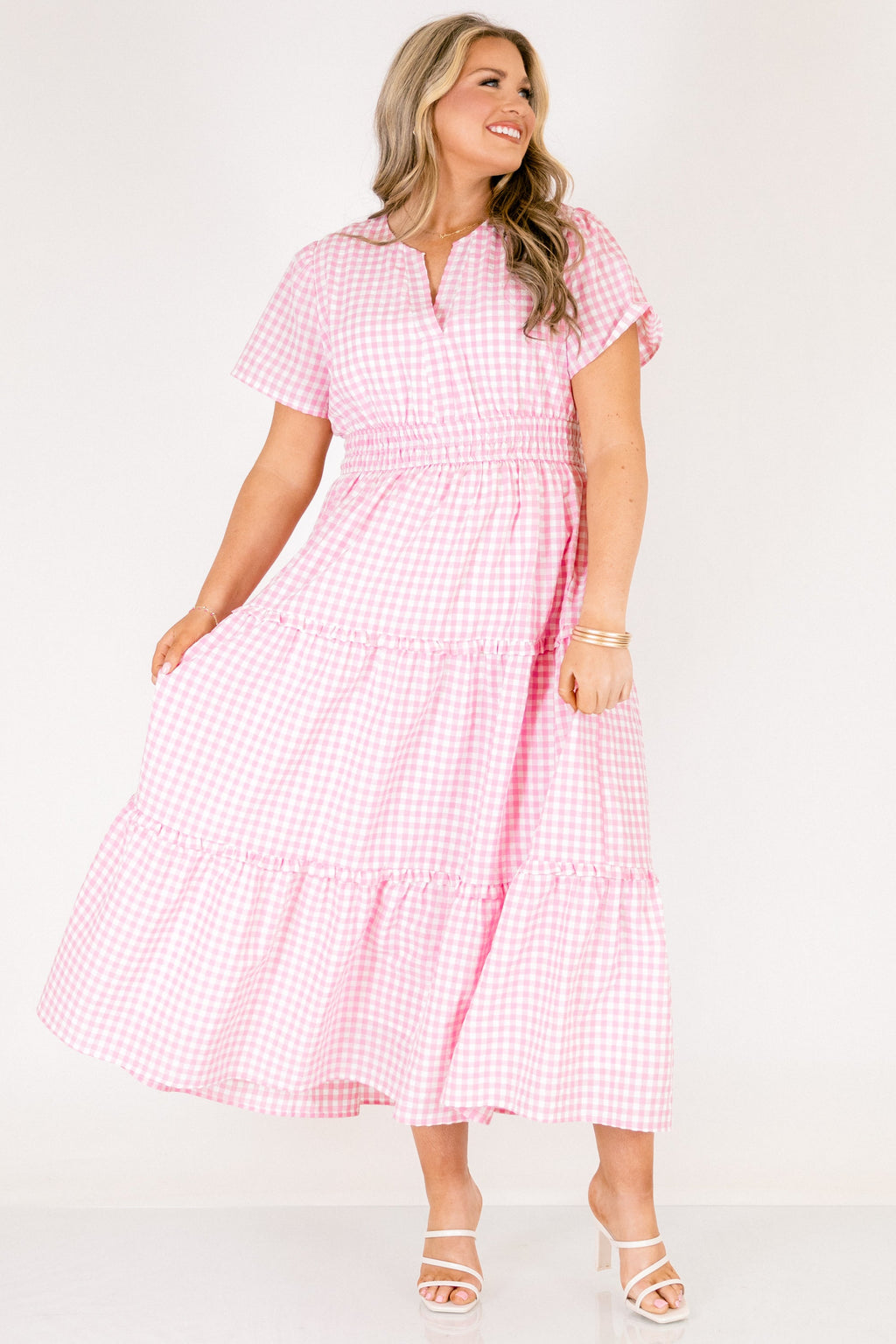 Simple Intentions Dress, Pink Gingham