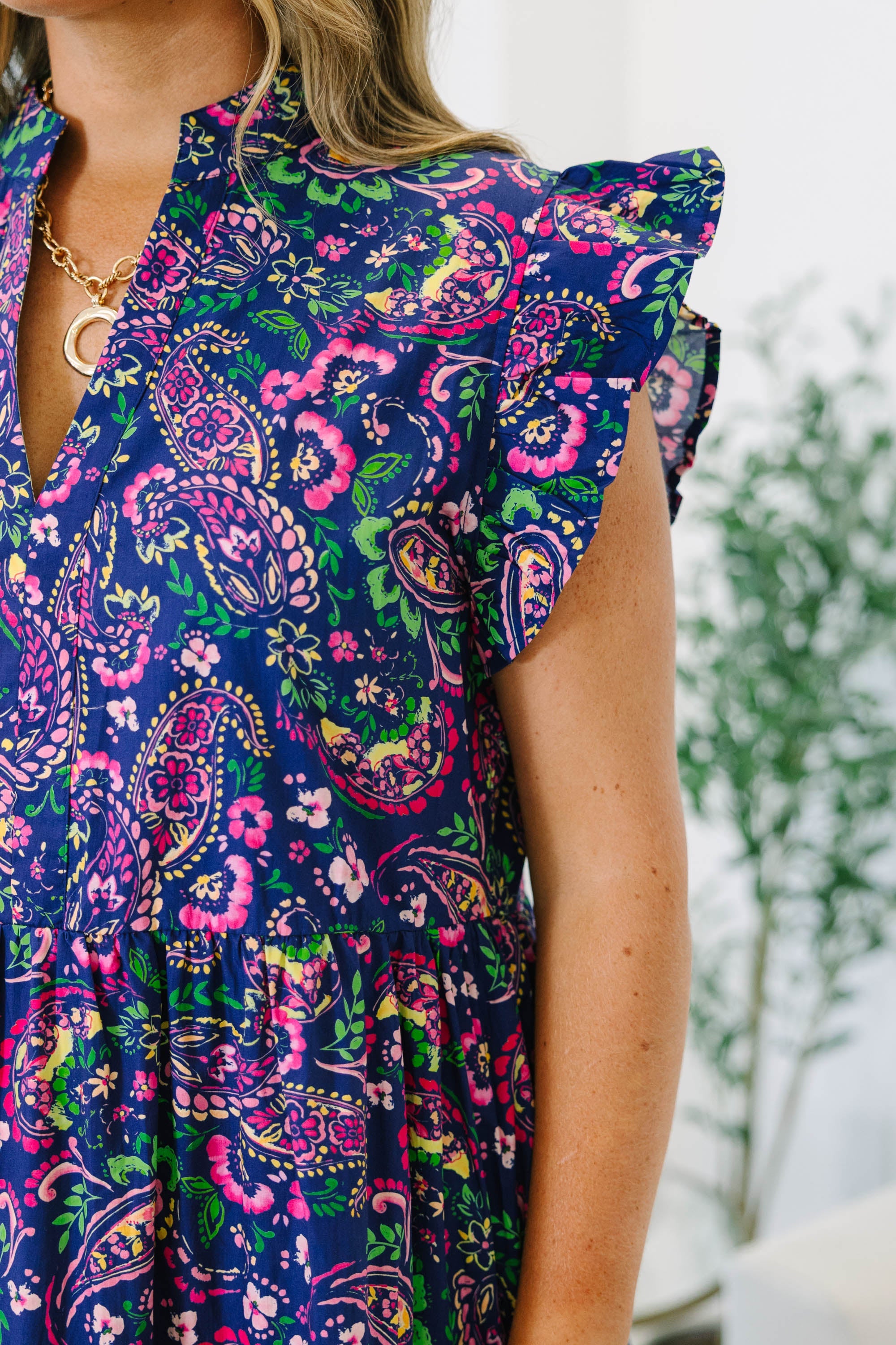 Simply The Vibe Midi Dress, Navy Floral