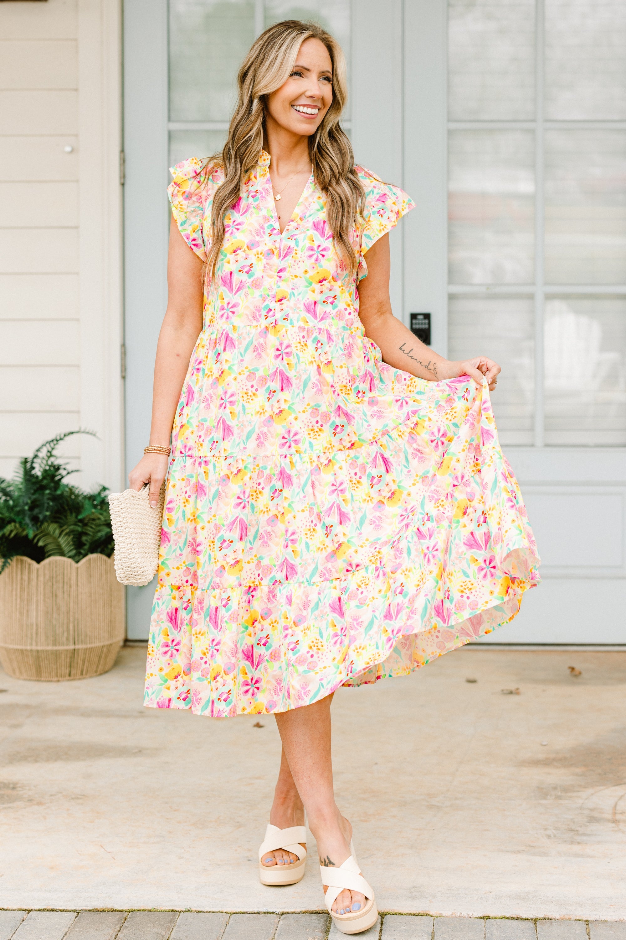 Simply The Vibe Midi Dress, Pink