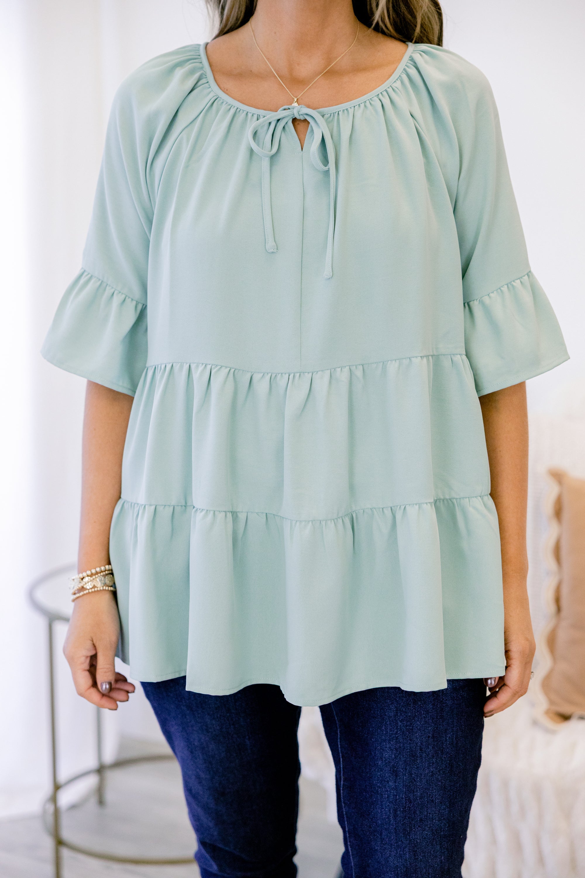 Siren Song Top, Dusty Sage