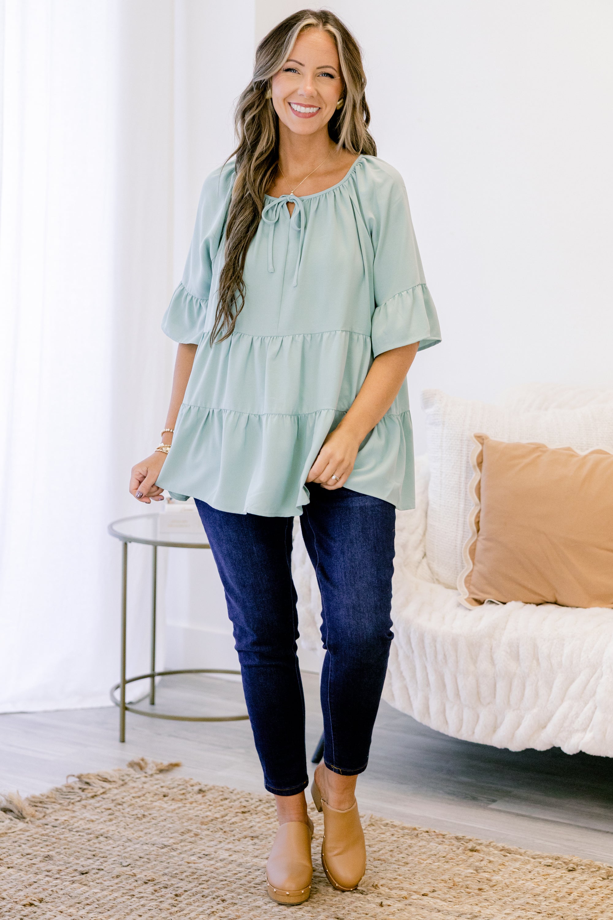 Siren Song Top, Dusty Sage