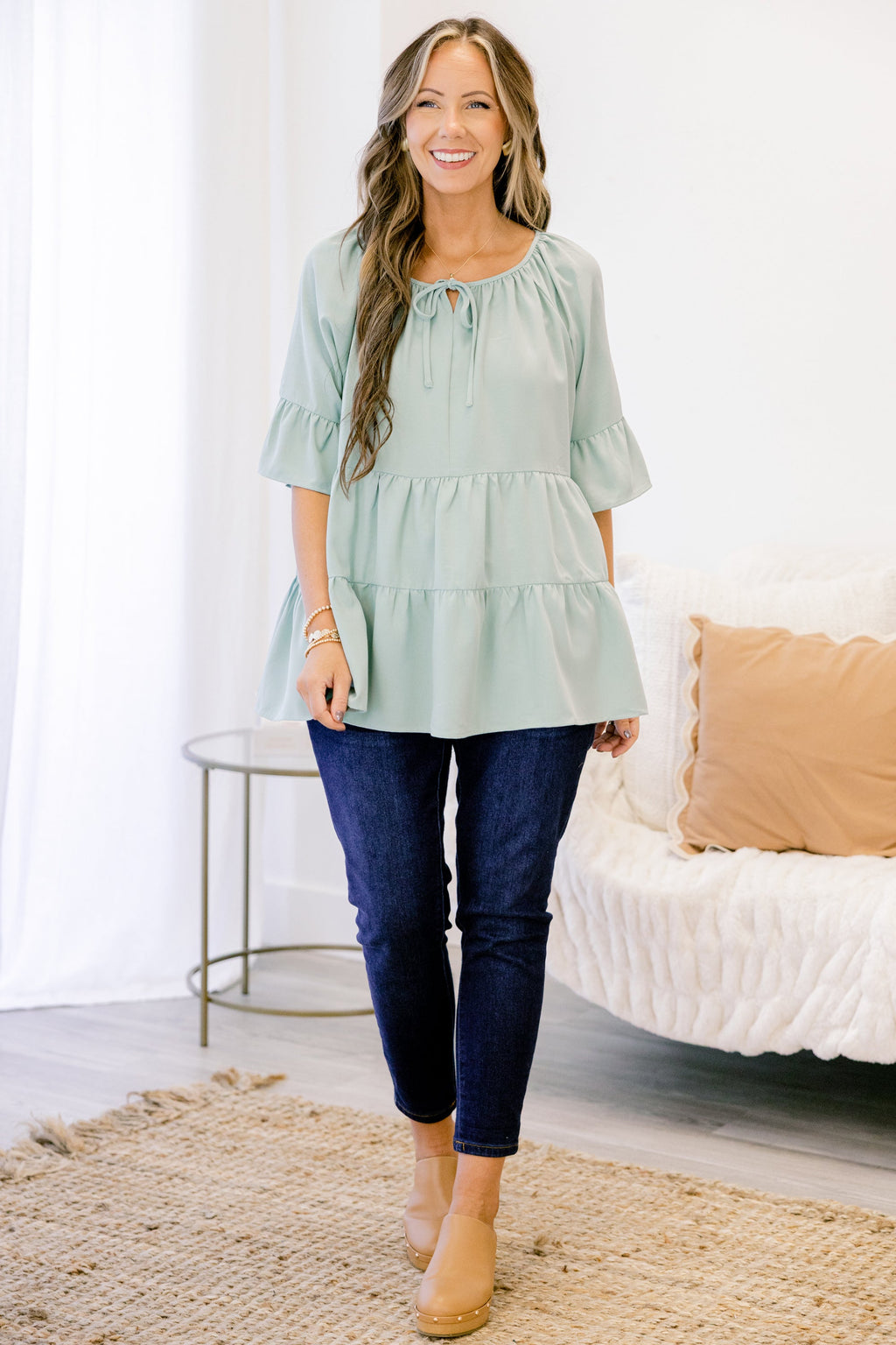 Siren Song Top, Dusty Sage