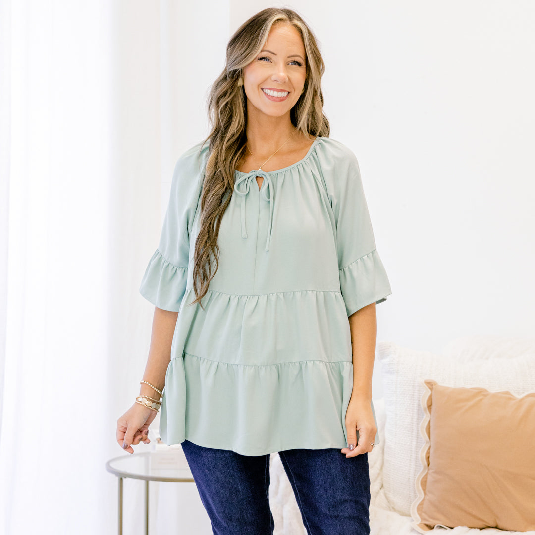 Siren Song Top, Dusty Sage