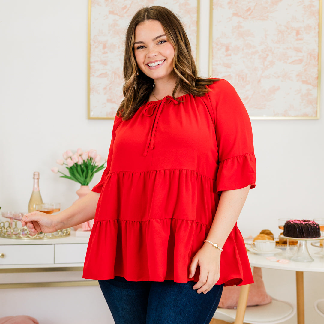 Siren Song Top, Red