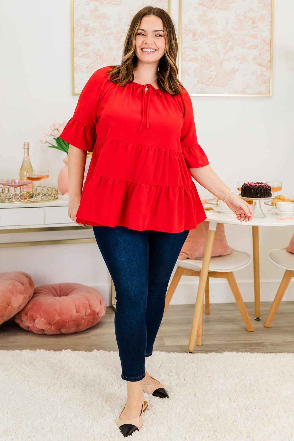 Siren Song Top, Red