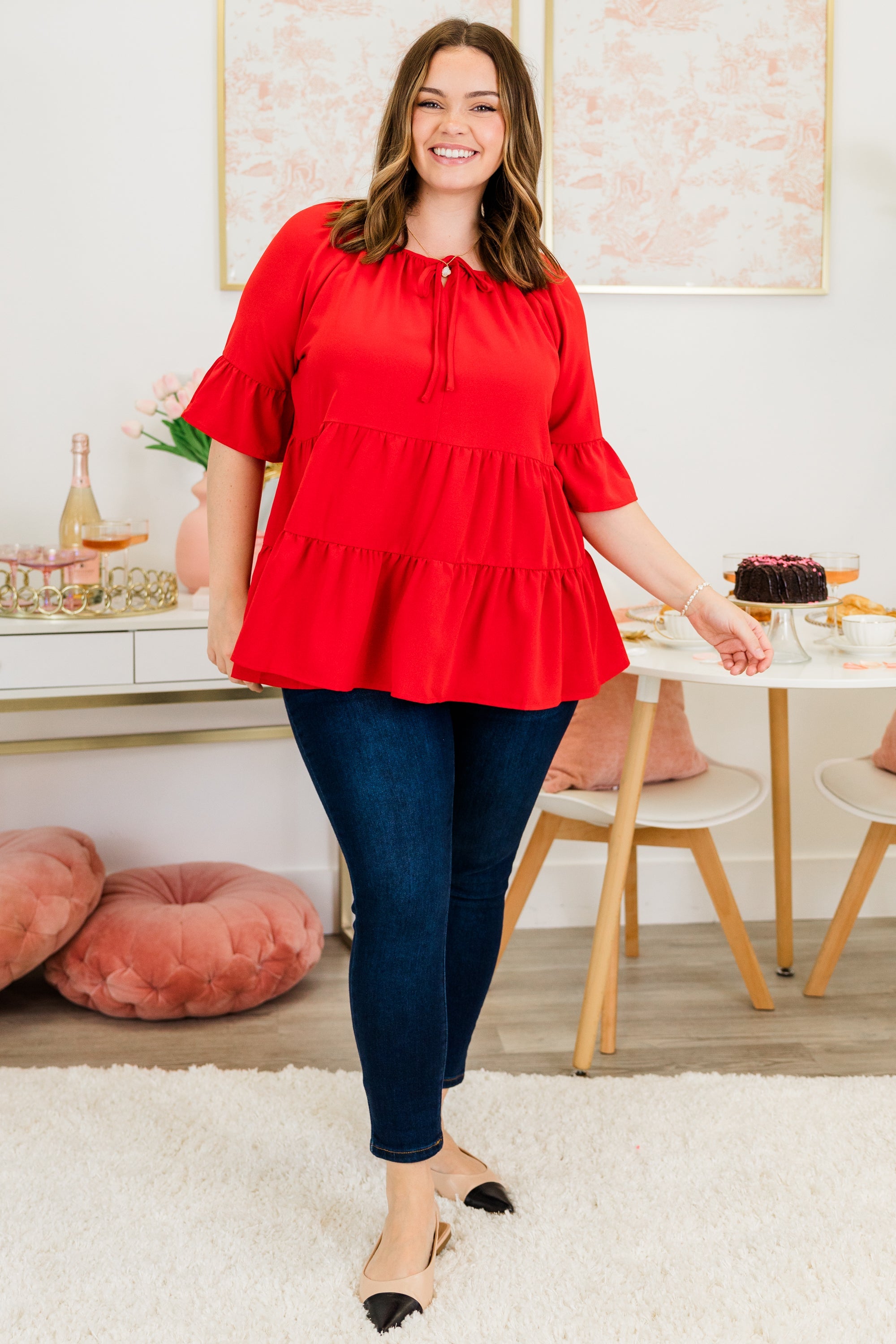 Siren Song Top, Red