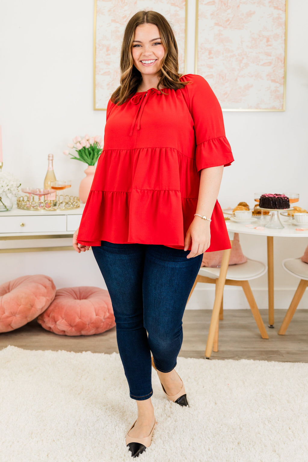 Siren Song Top, Red