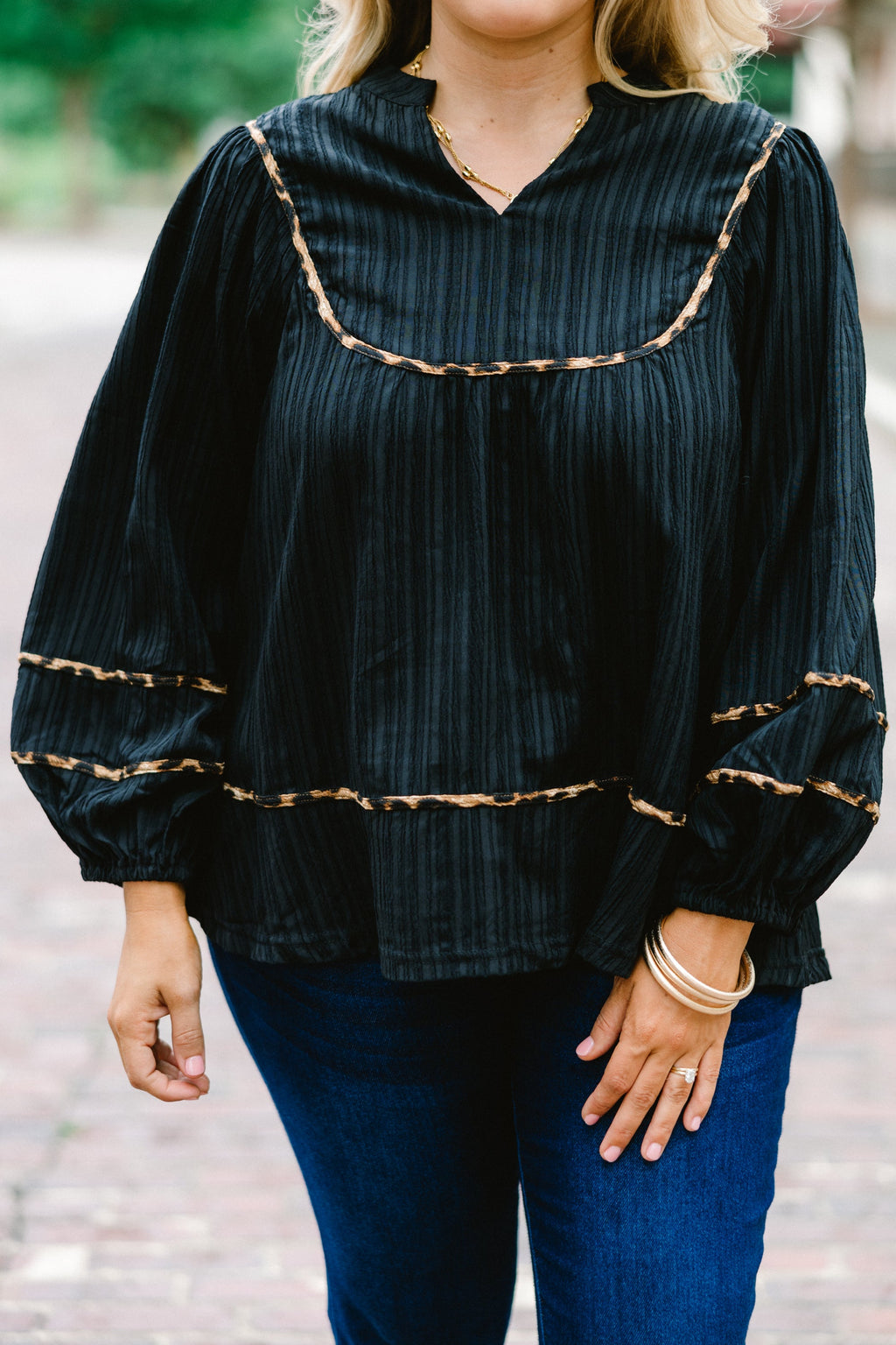 Skip A Beat Top, Black