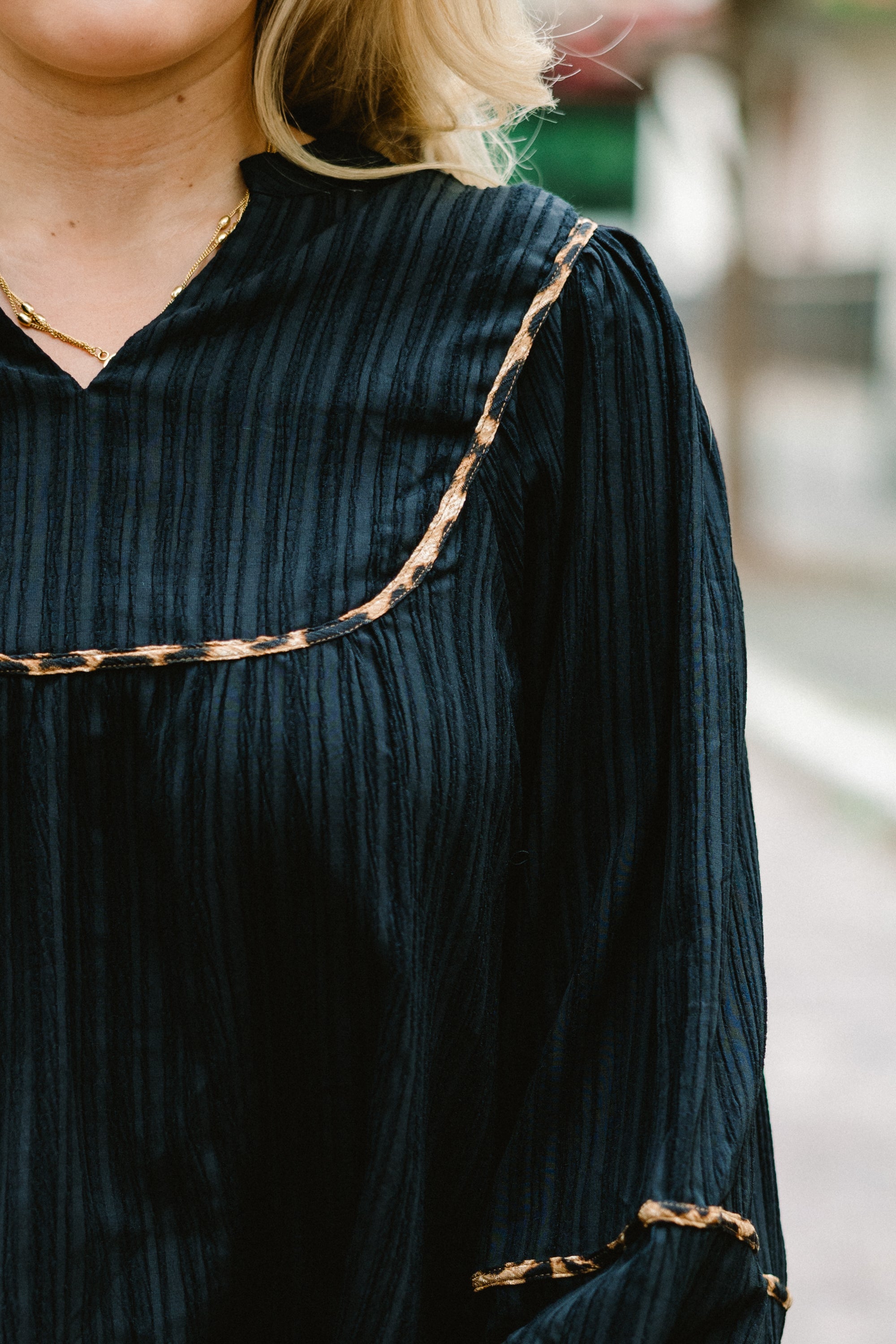 Skip A Beat Top, Black