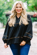 Skip A Beat Top, Black